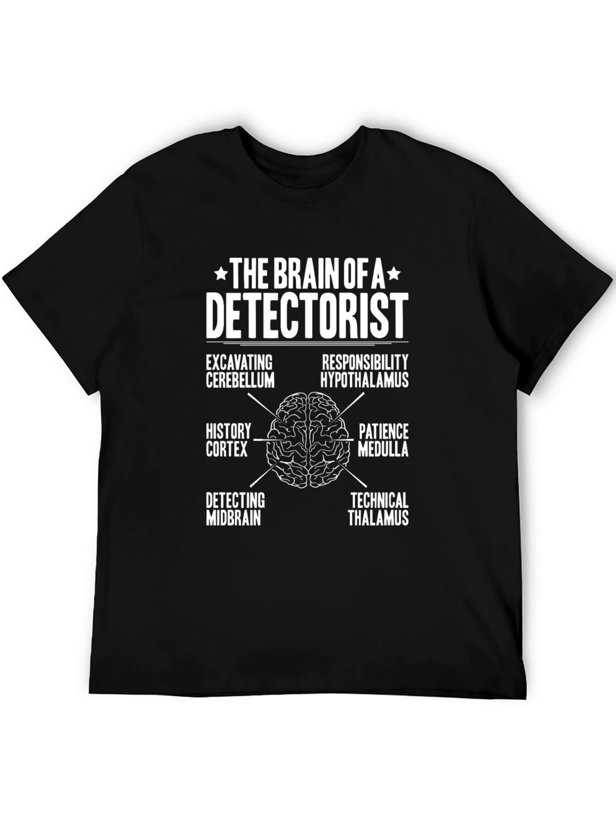 Detectorist Brain Anatomy Funny T-Shirt