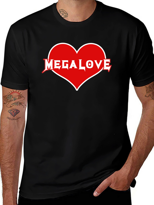 Mega Love T-Shirt - Black Heart Design
