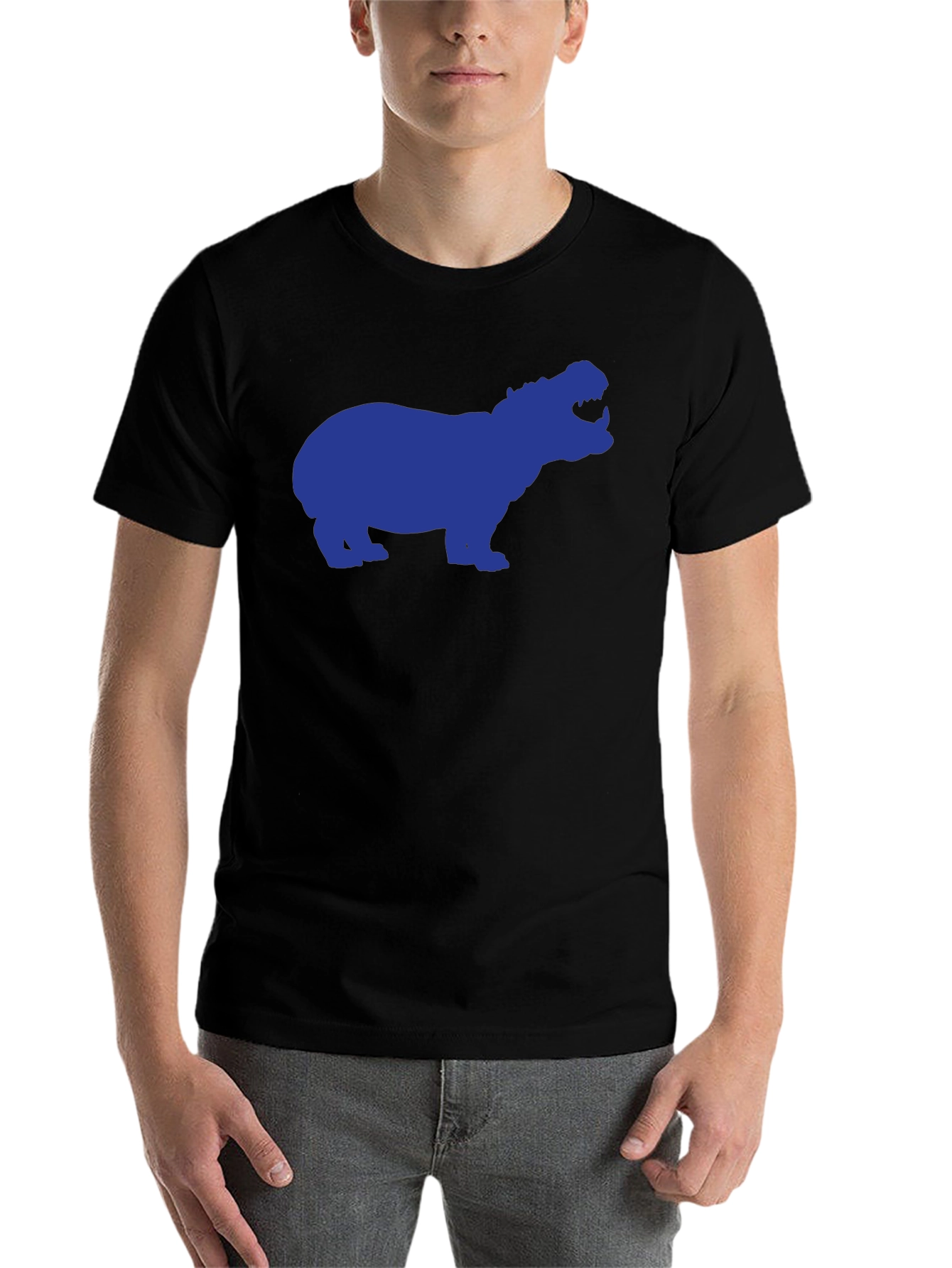 Hippo Silhouette Graphic Tee - Black