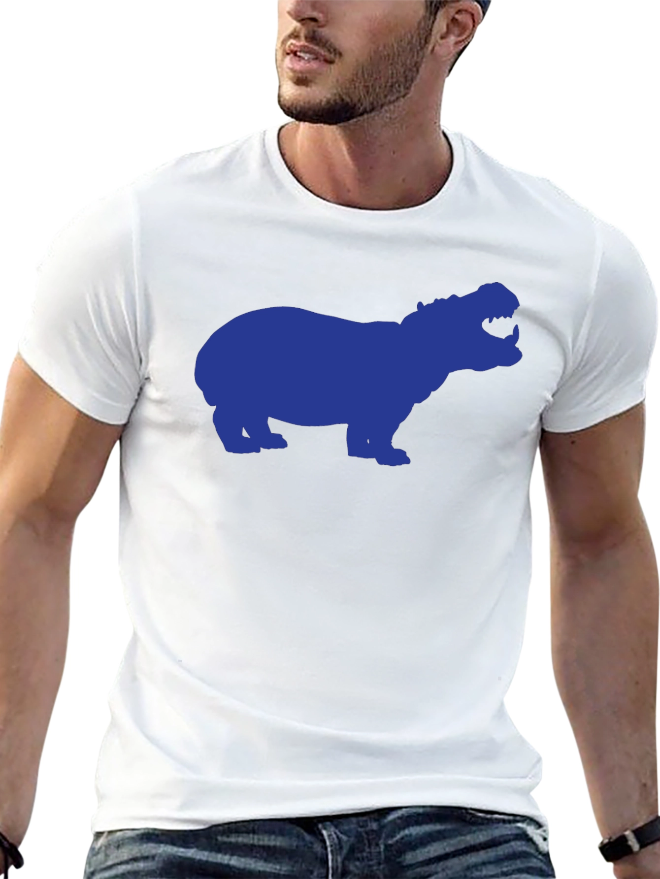 Hippo Silhouette Graphic Tee - Black