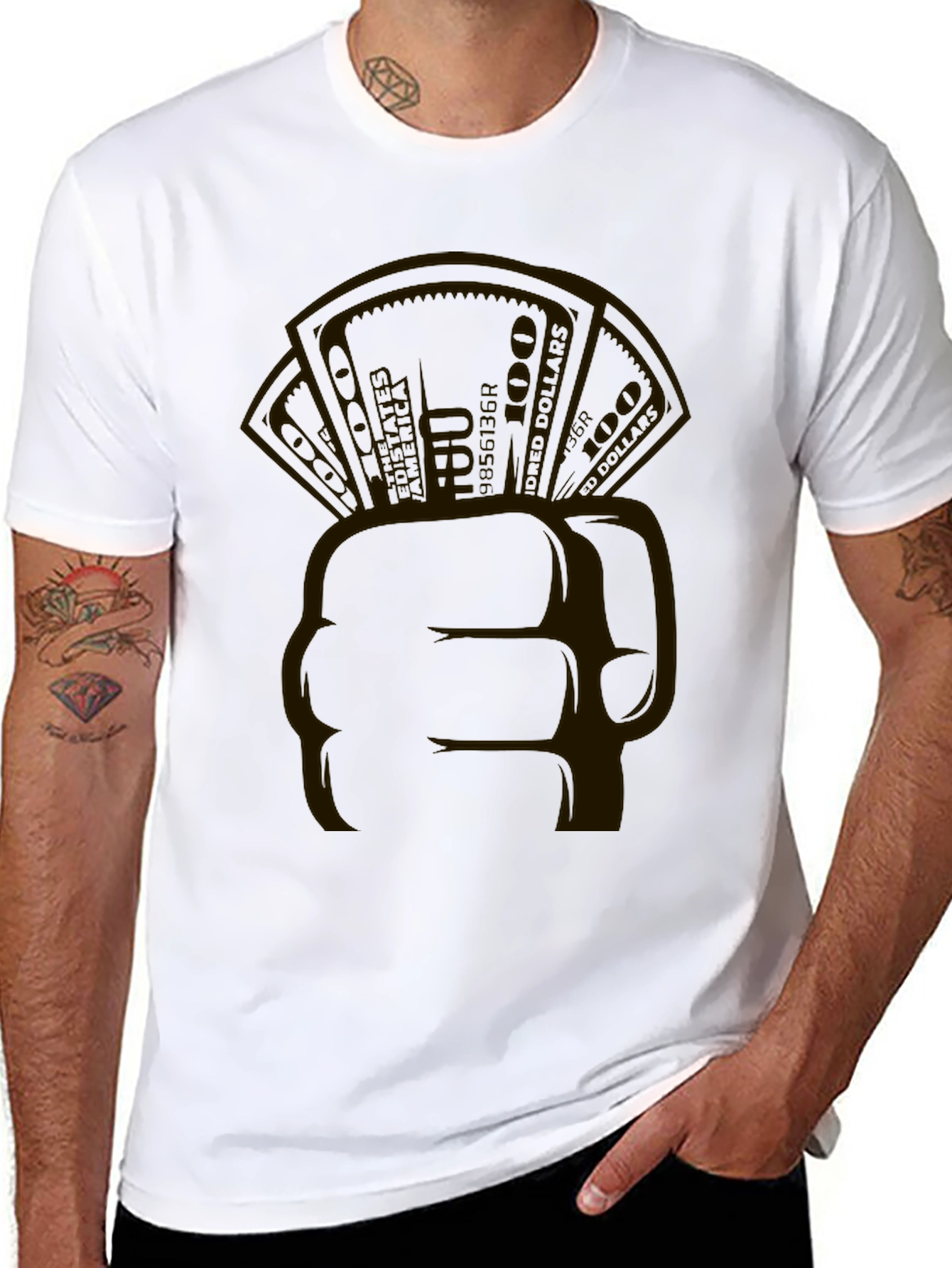 Fist Holding Cards Graphic T-Shirt