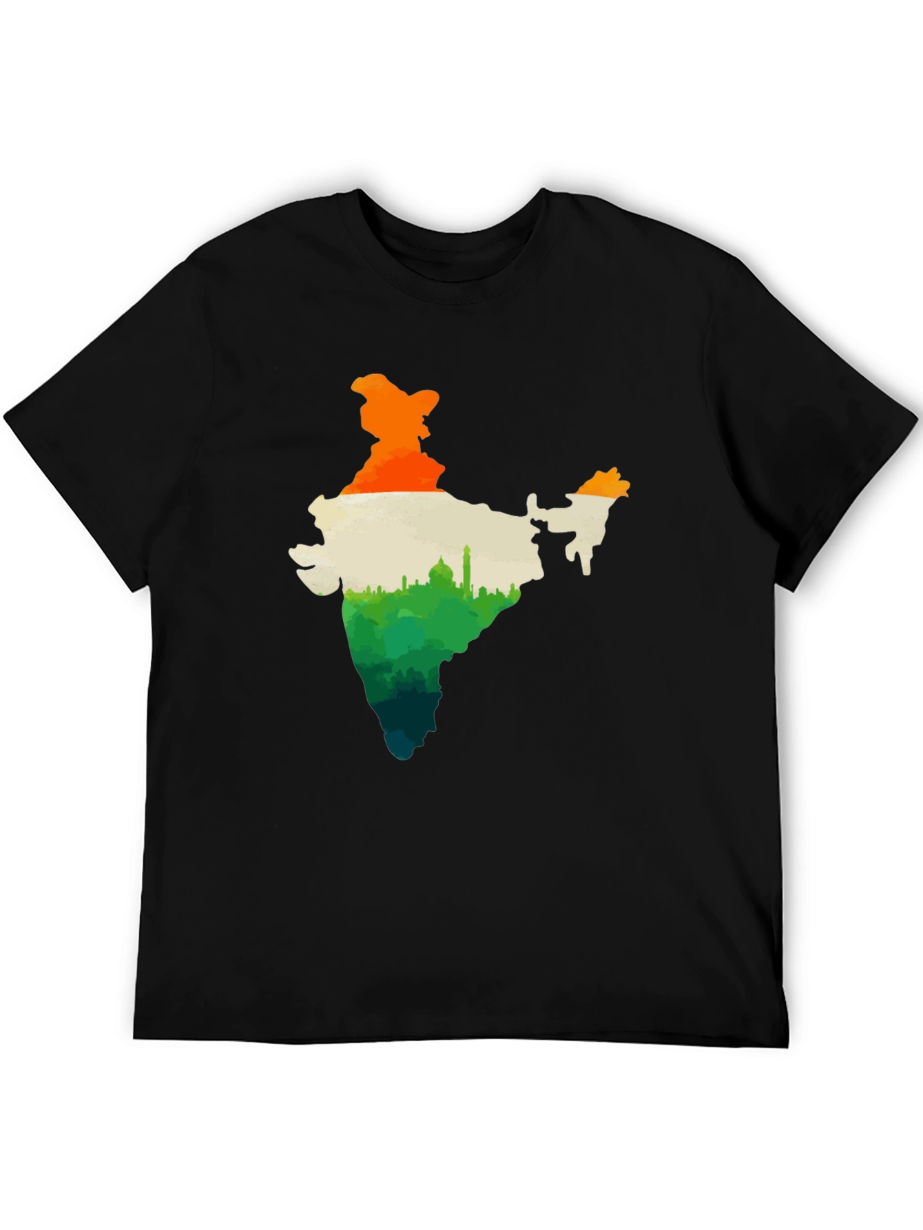 India Map Graphic Tee - Black Cotton T-Shirt