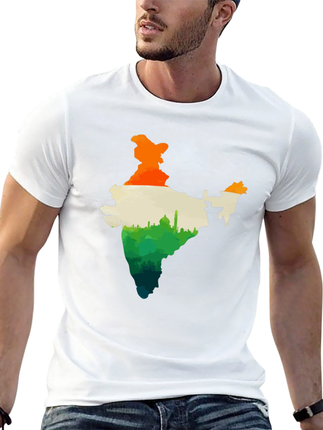 India Map Graphic Tee - Black Cotton T-Shirt