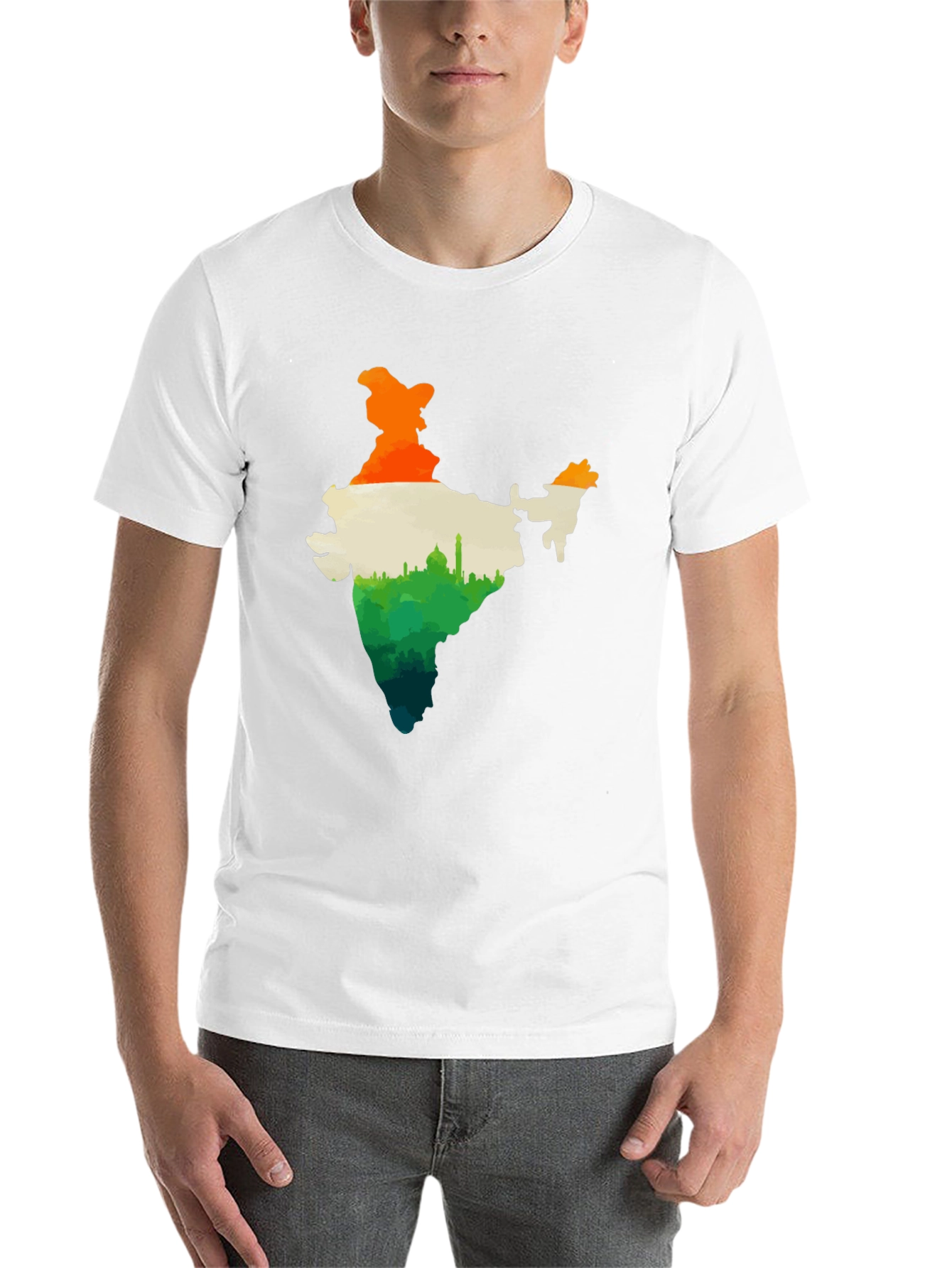 India Map Graphic Tee - Black Cotton T-Shirt