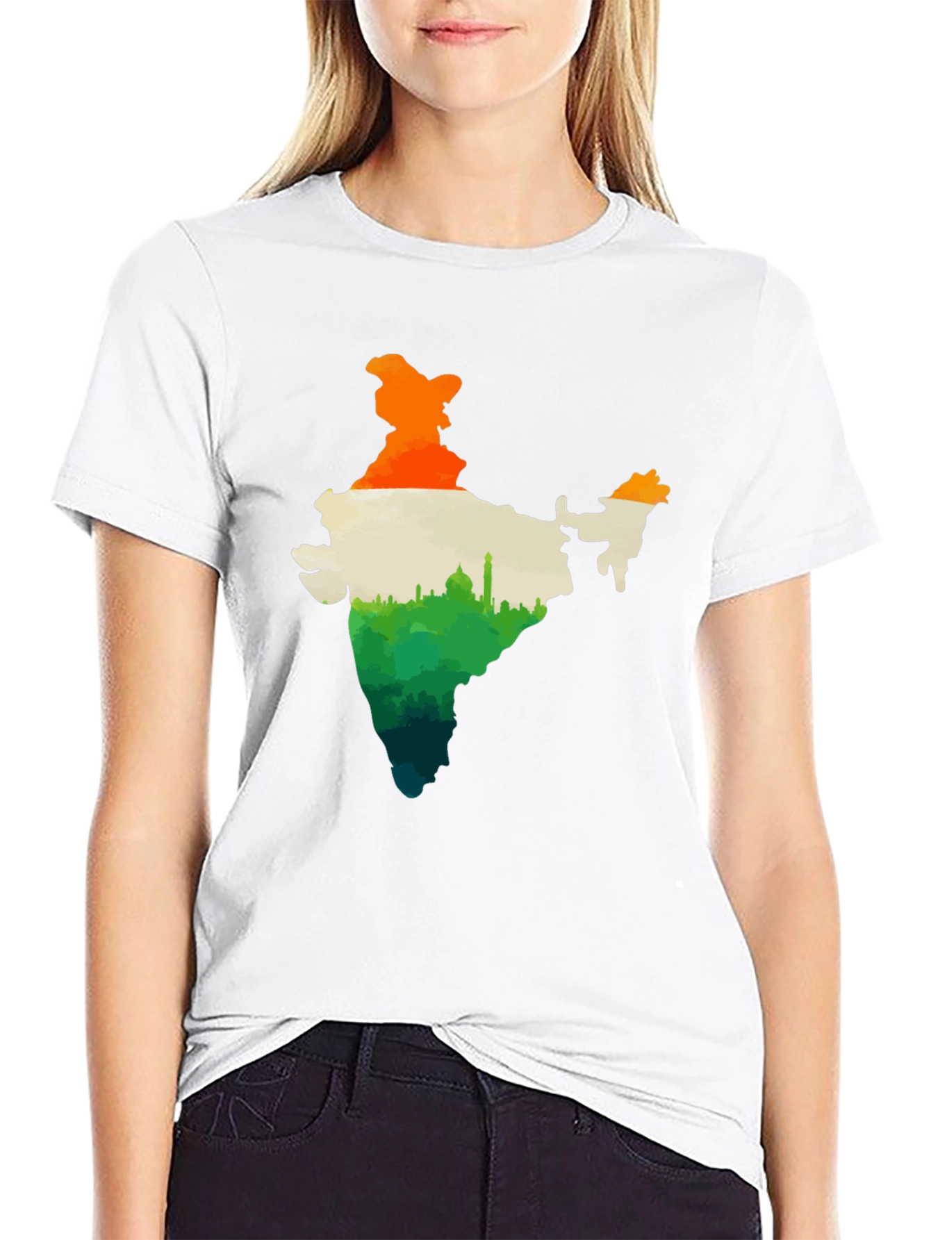 India Map Graphic Tee - Black Cotton T-Shirt