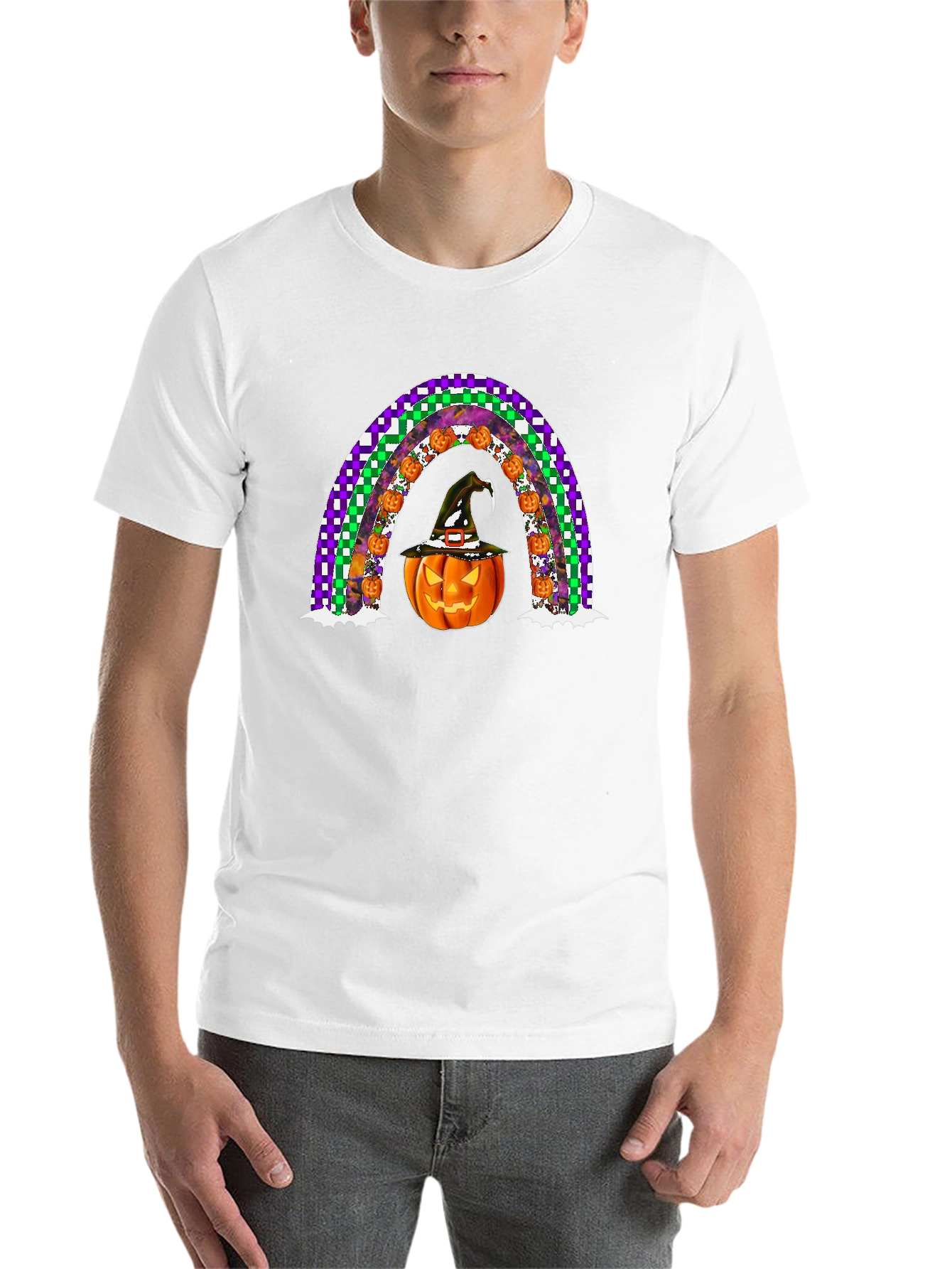 Halloween Pumpkin Rainbow T-Shirt