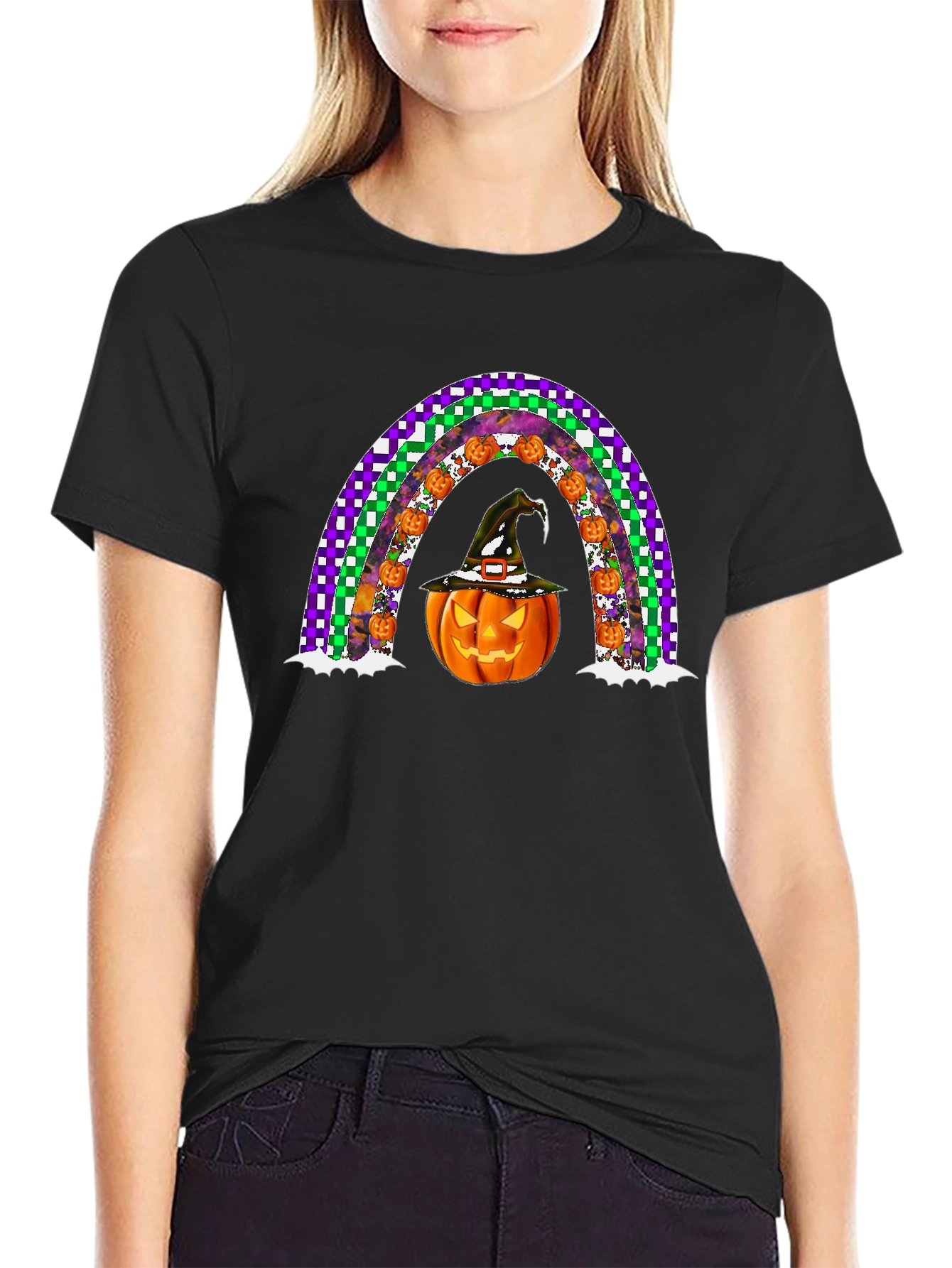 Halloween Pumpkin Rainbow T-Shirt