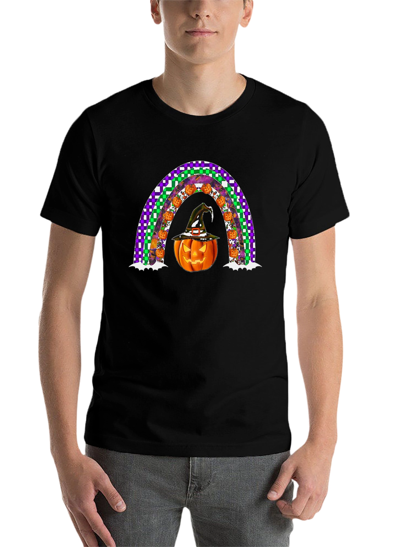 Halloween Pumpkin Rainbow T-Shirt