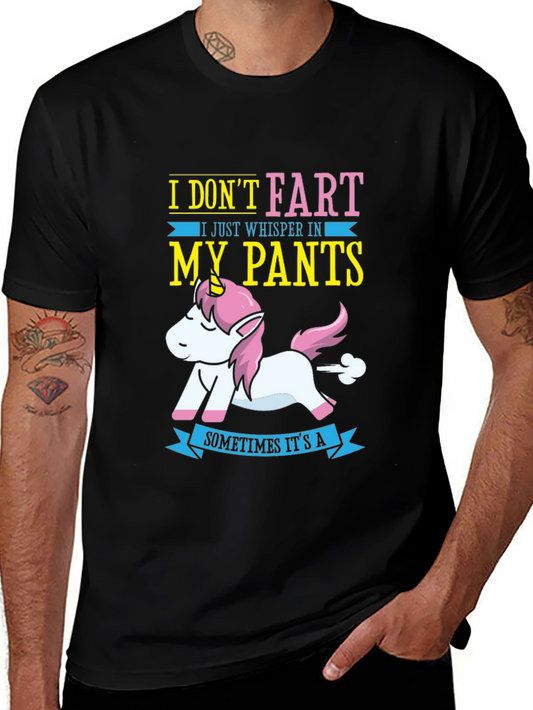 Funny Unicorn Fart T-Shirt - I Whisper In My Pants Tee