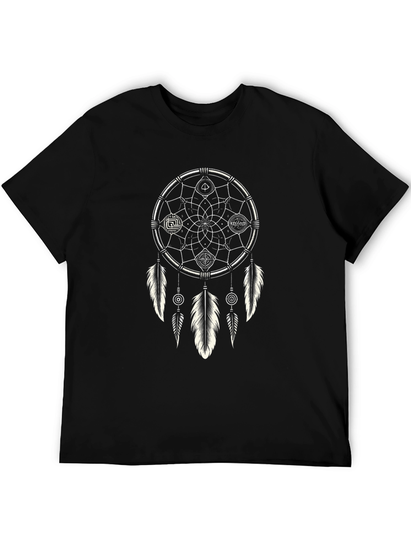 Dreamcatcher Graphic Tee - Stylish Black Cotton T-Shirt