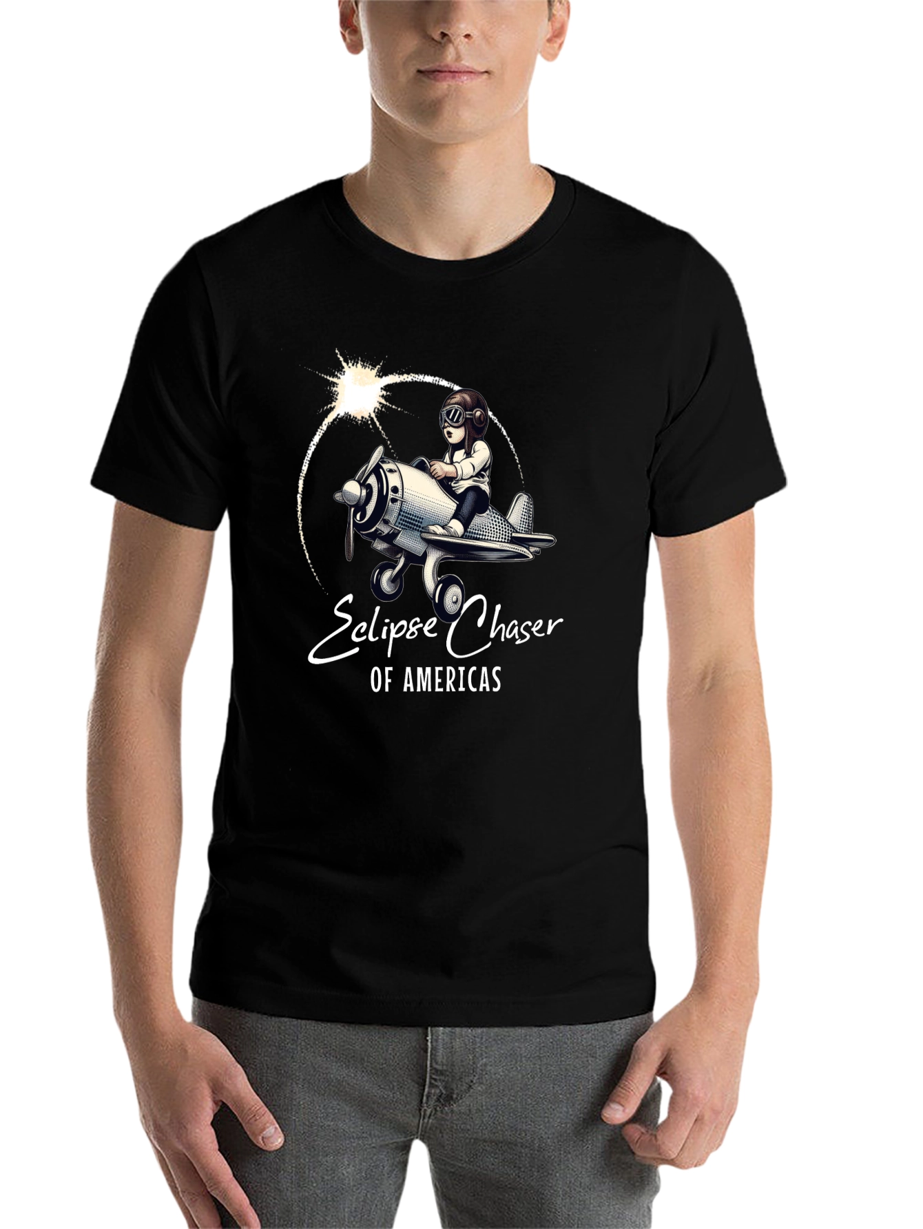 Eclipse Chaser T-Shirt - Pilot & Plane Design