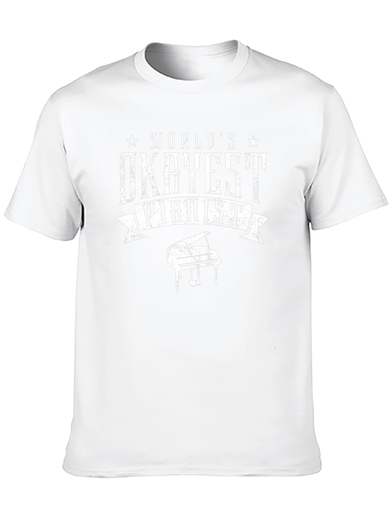 Worlds Okayest Pianist Black Graphic T-Shirt