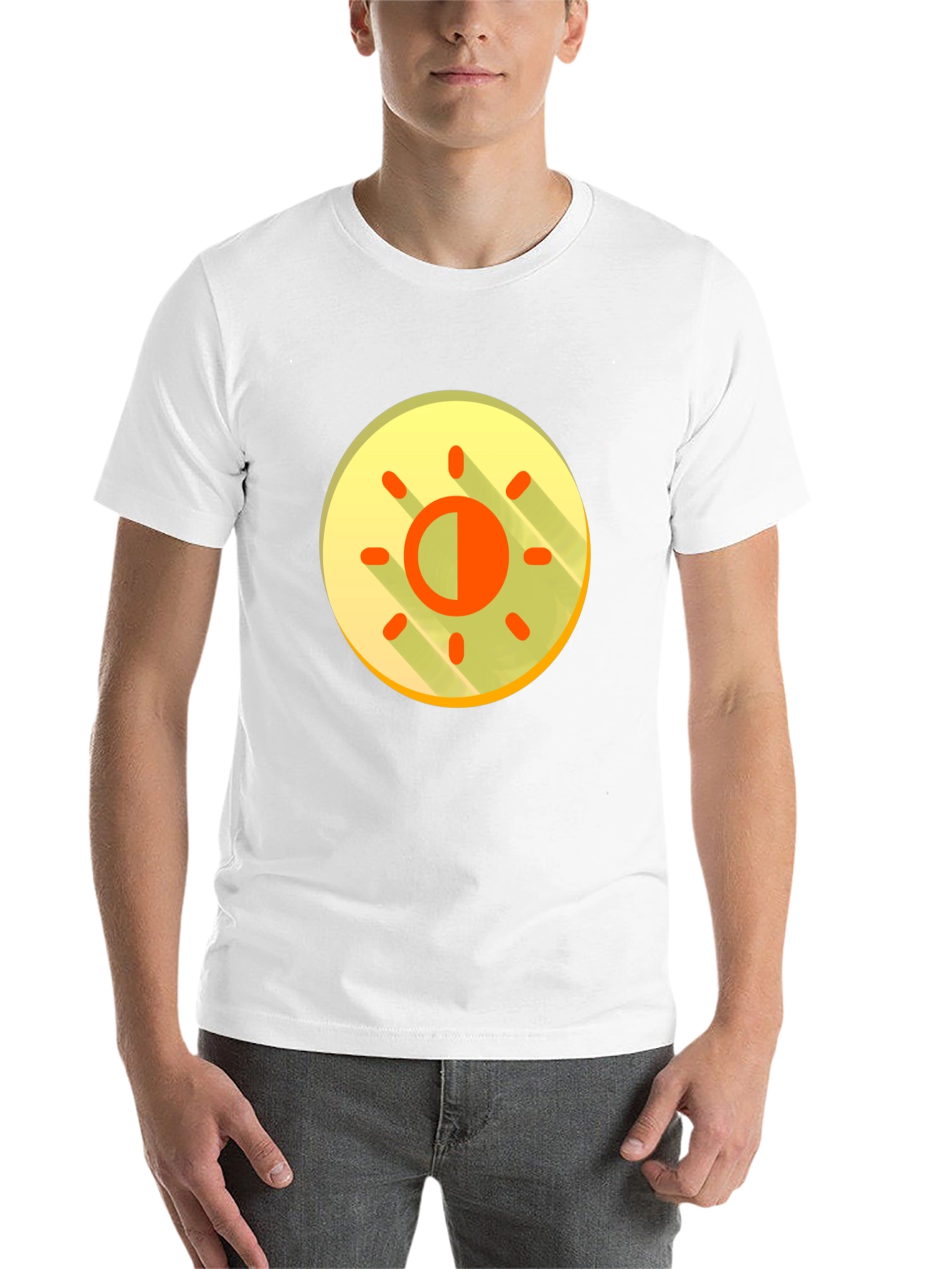 Contrast Sun Graphic T-Shirt - Black