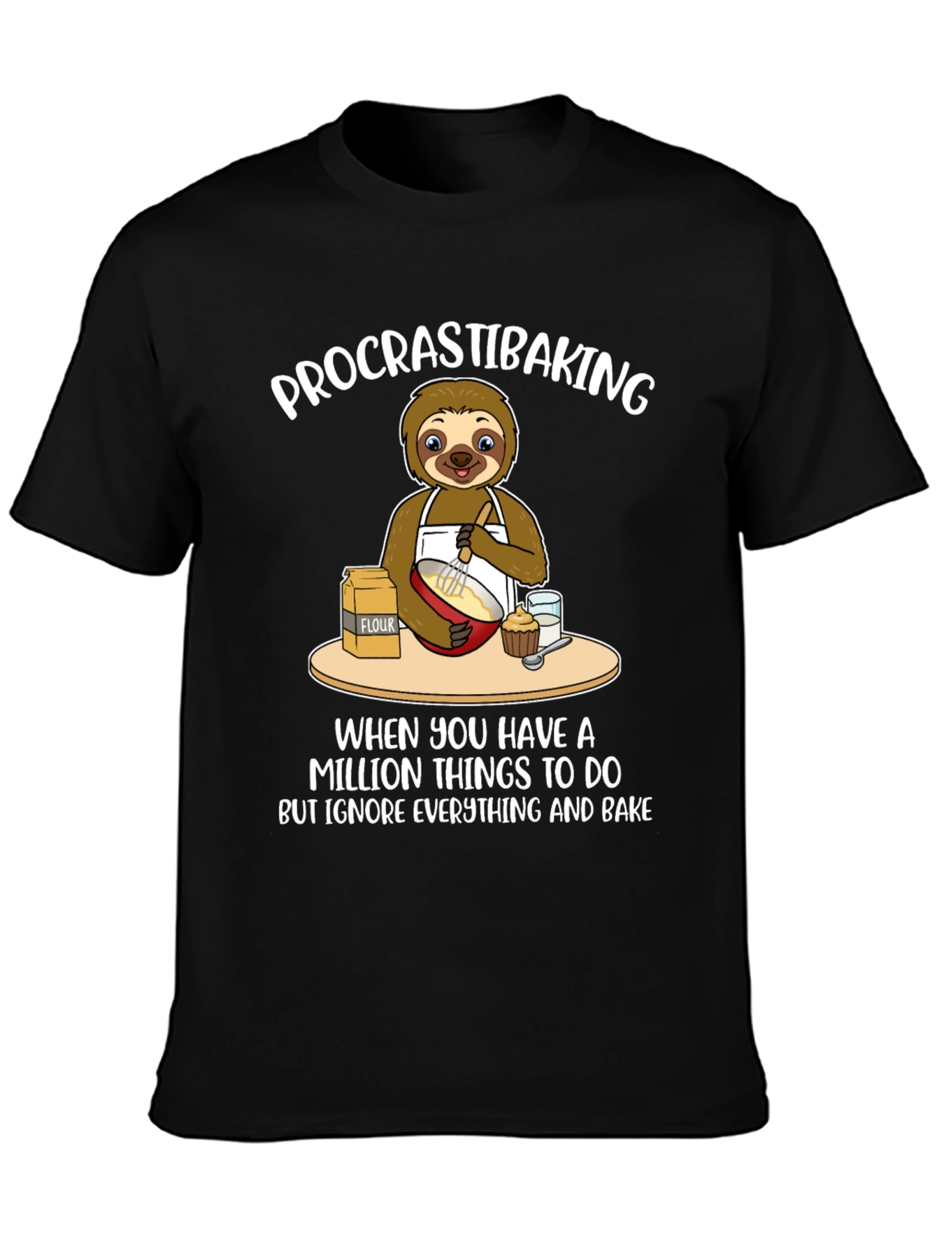 Procrastibaking Sloth T-Shirt: Baking Humor Tee