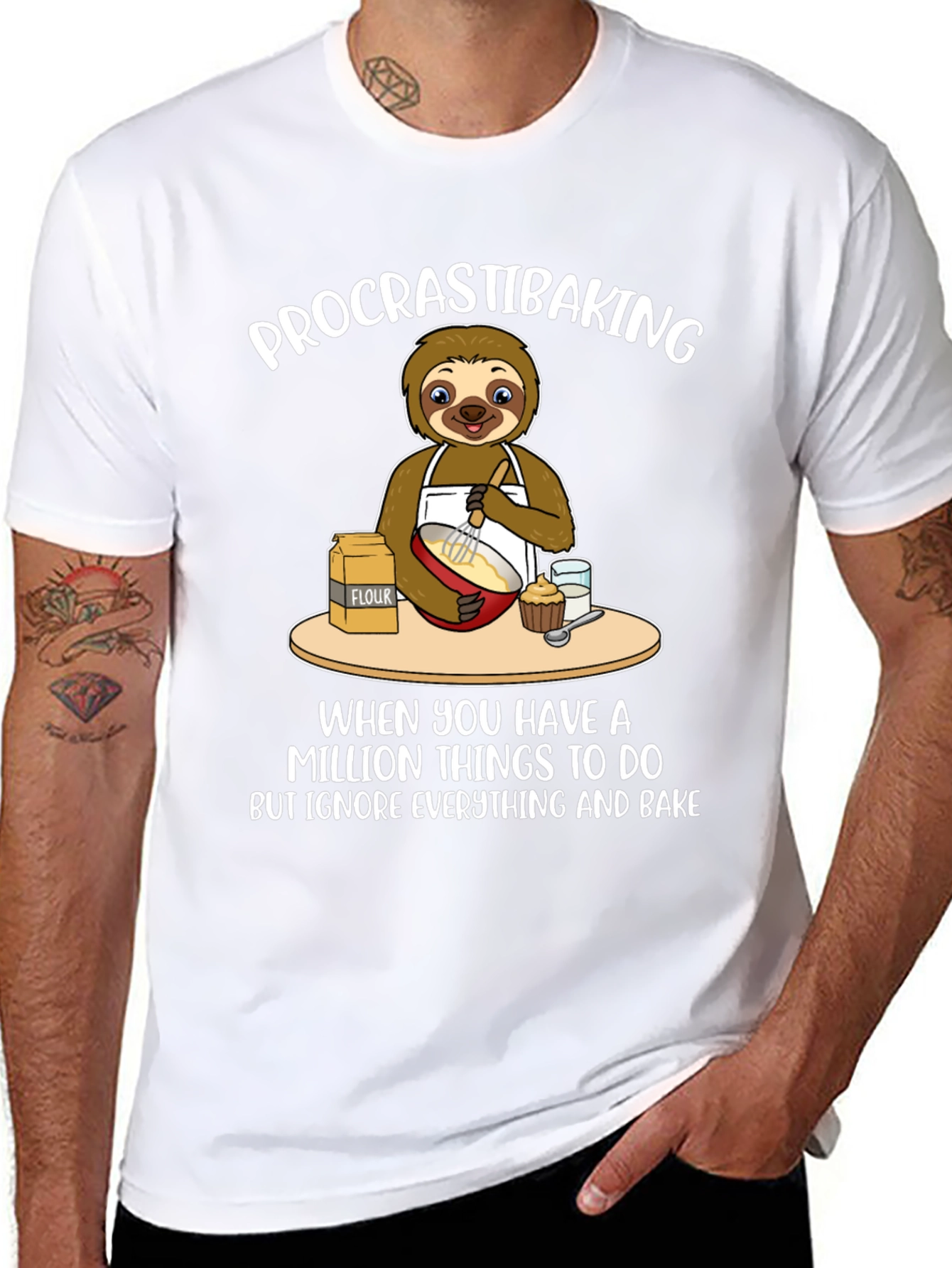 Procrastibaking Sloth T-Shirt: Baking Humor Tee