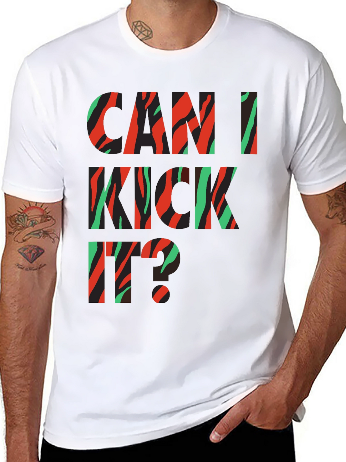 Can I Kick It? Black Graphic Tee