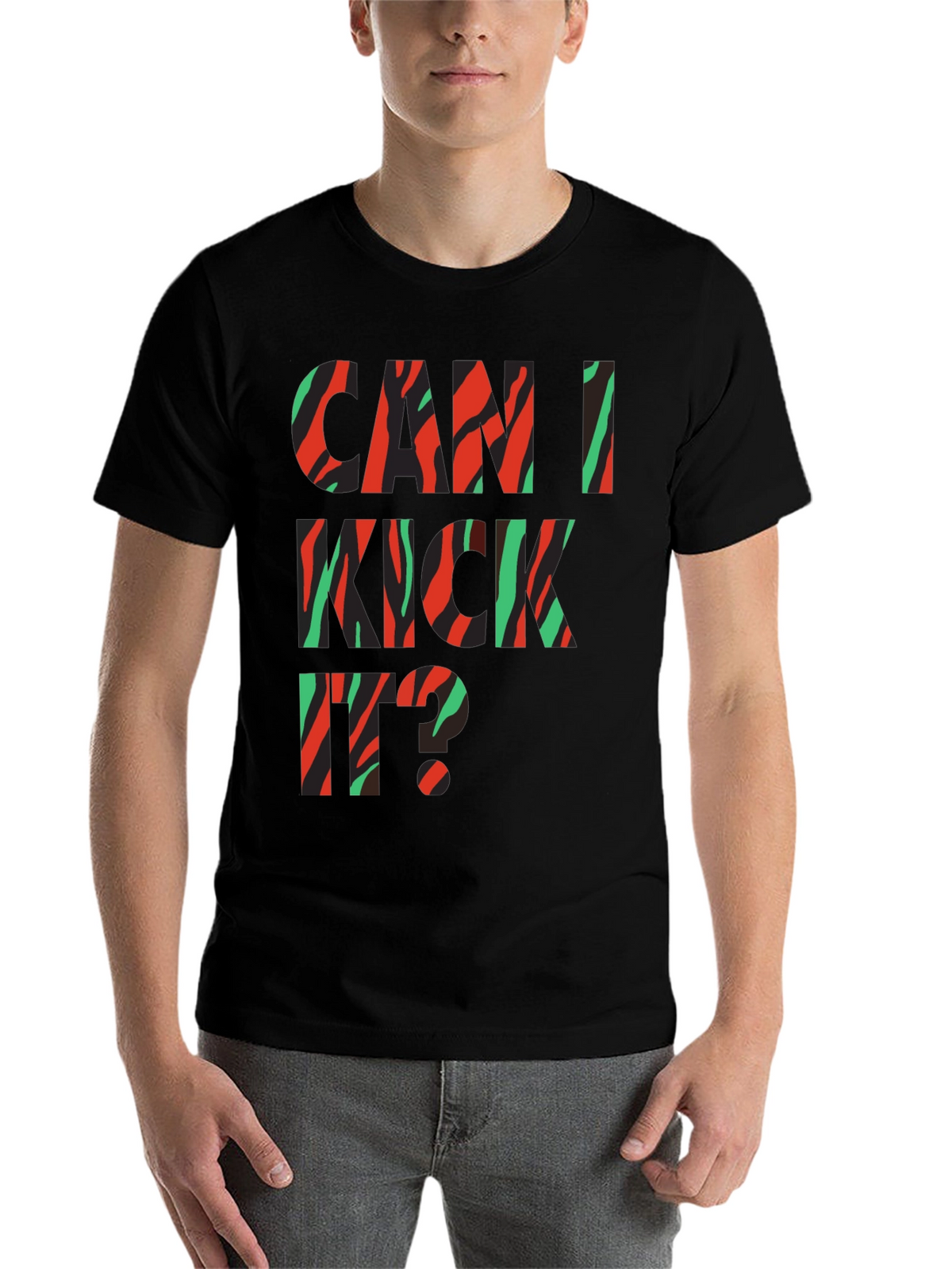 Can I Kick It? Black Graphic Tee