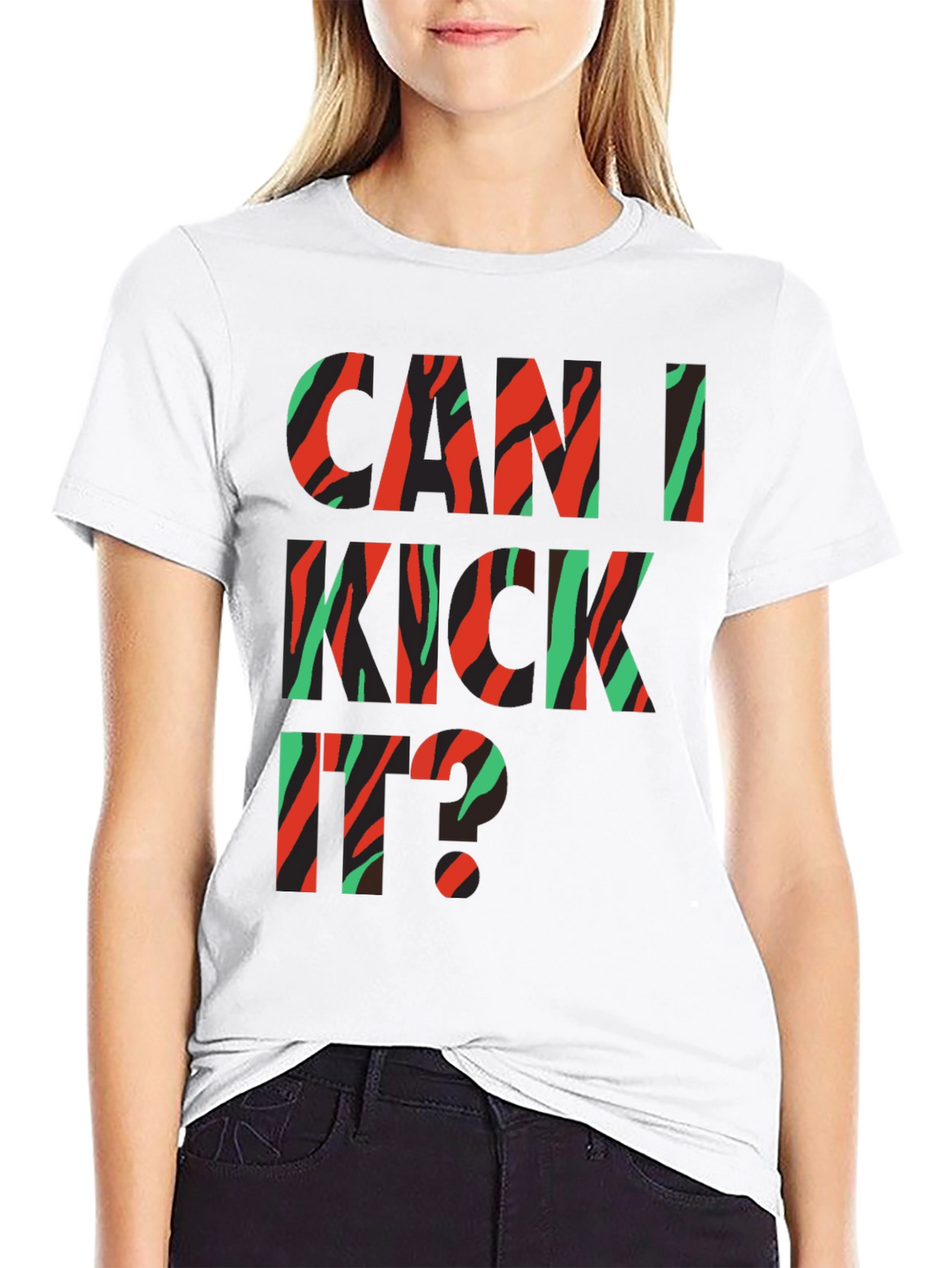 Can I Kick It? Black Graphic Tee