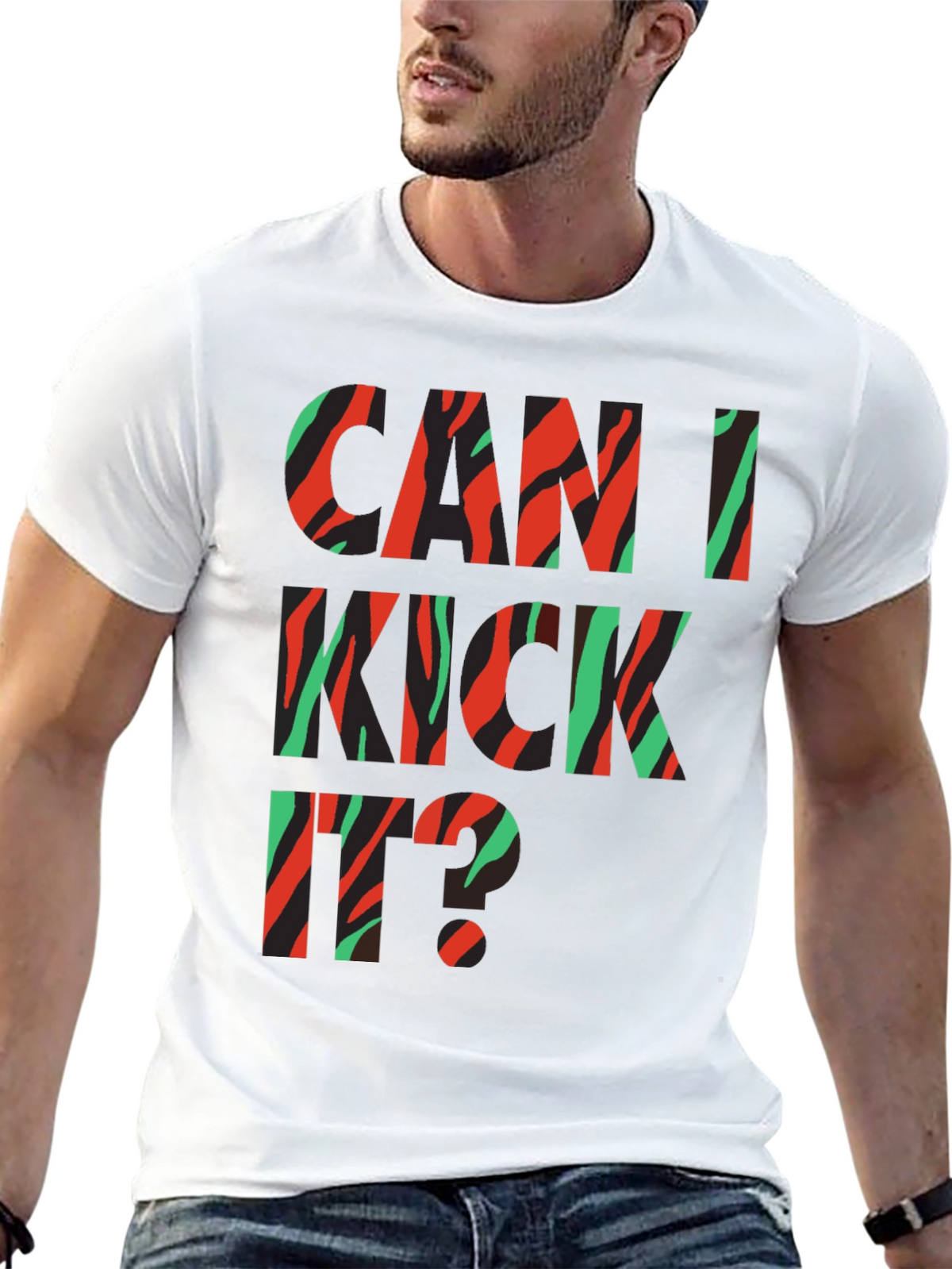 Can I Kick It? Black Graphic Tee