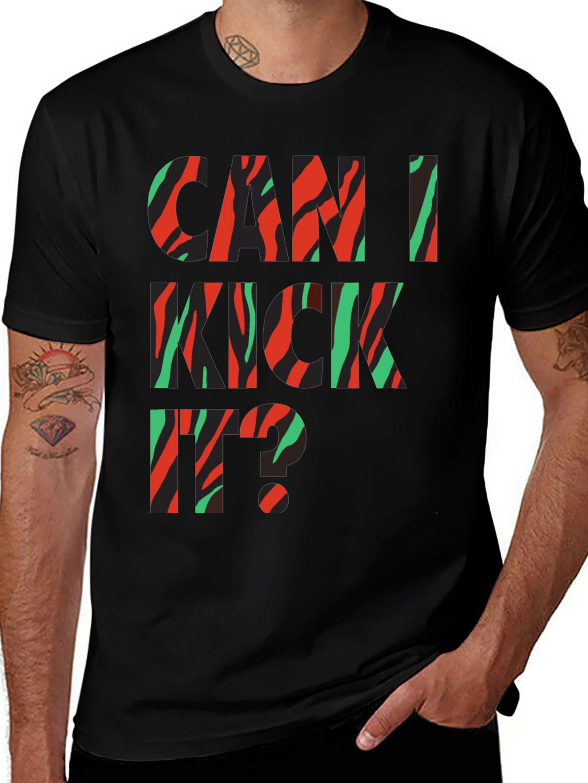Can I Kick It? Black Graphic Tee