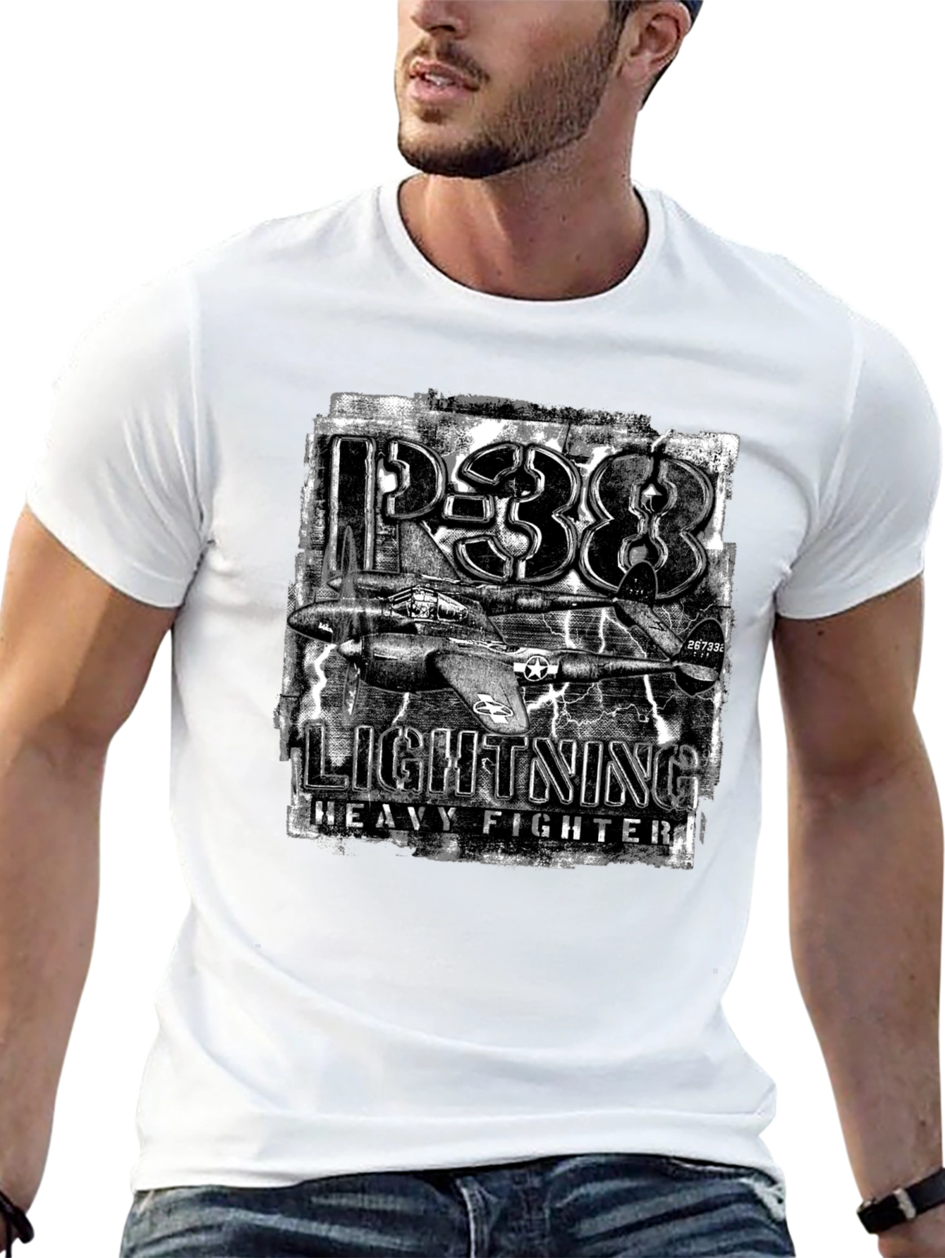 P-38 Lightning Heavy Fighter Graphic T-Shirt