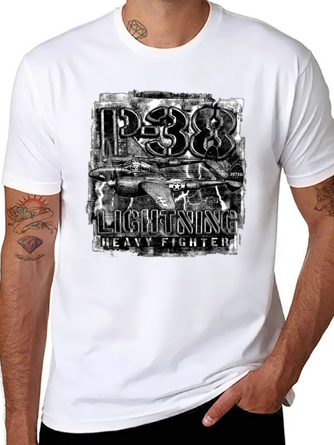 P-38 Lightning Heavy Fighter Graphic T-Shirt
