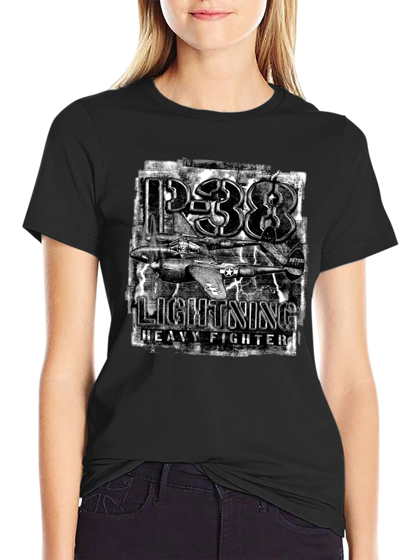 P-38 Lightning Heavy Fighter Graphic T-Shirt