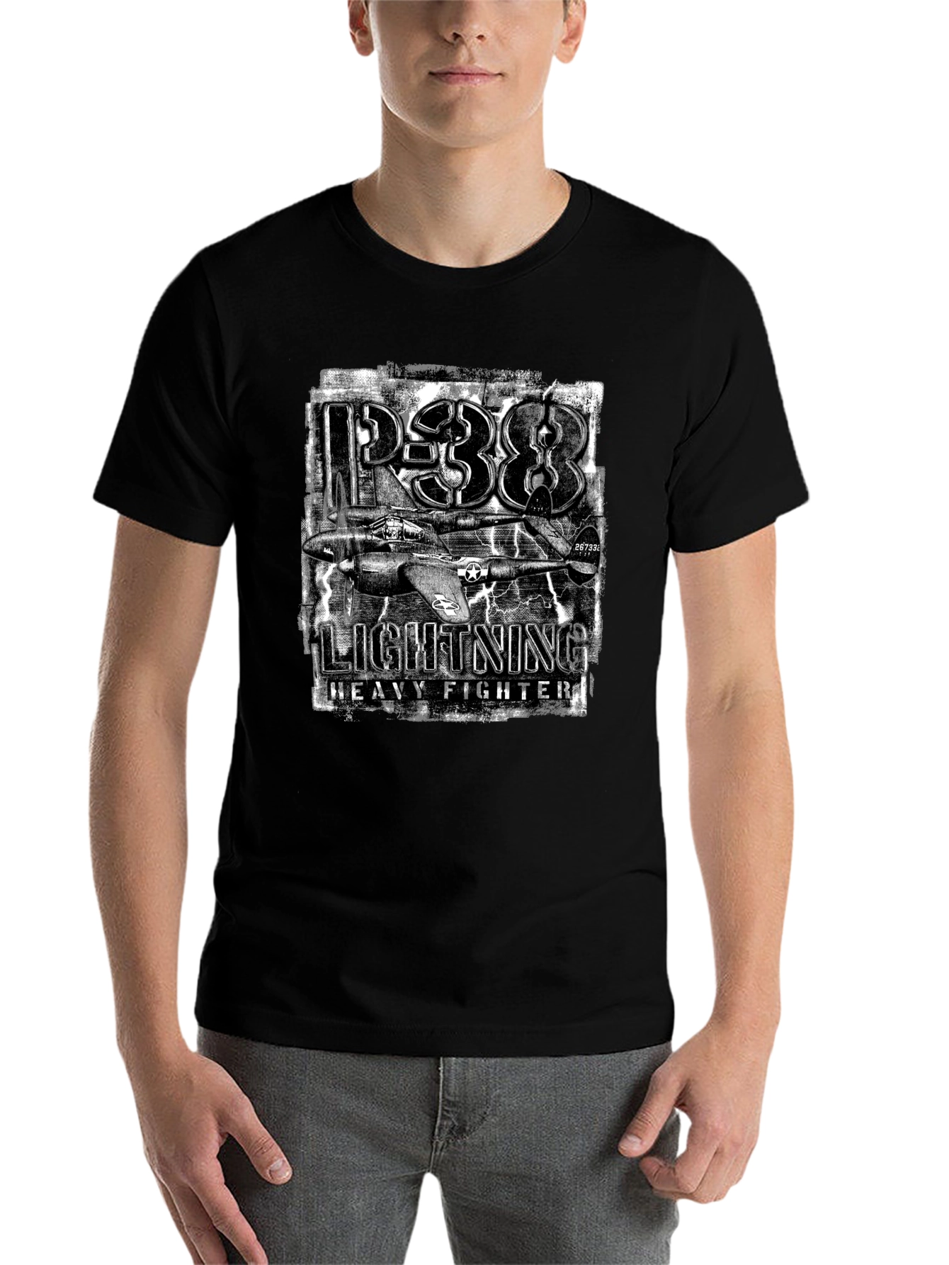 P-38 Lightning Heavy Fighter Graphic T-Shirt