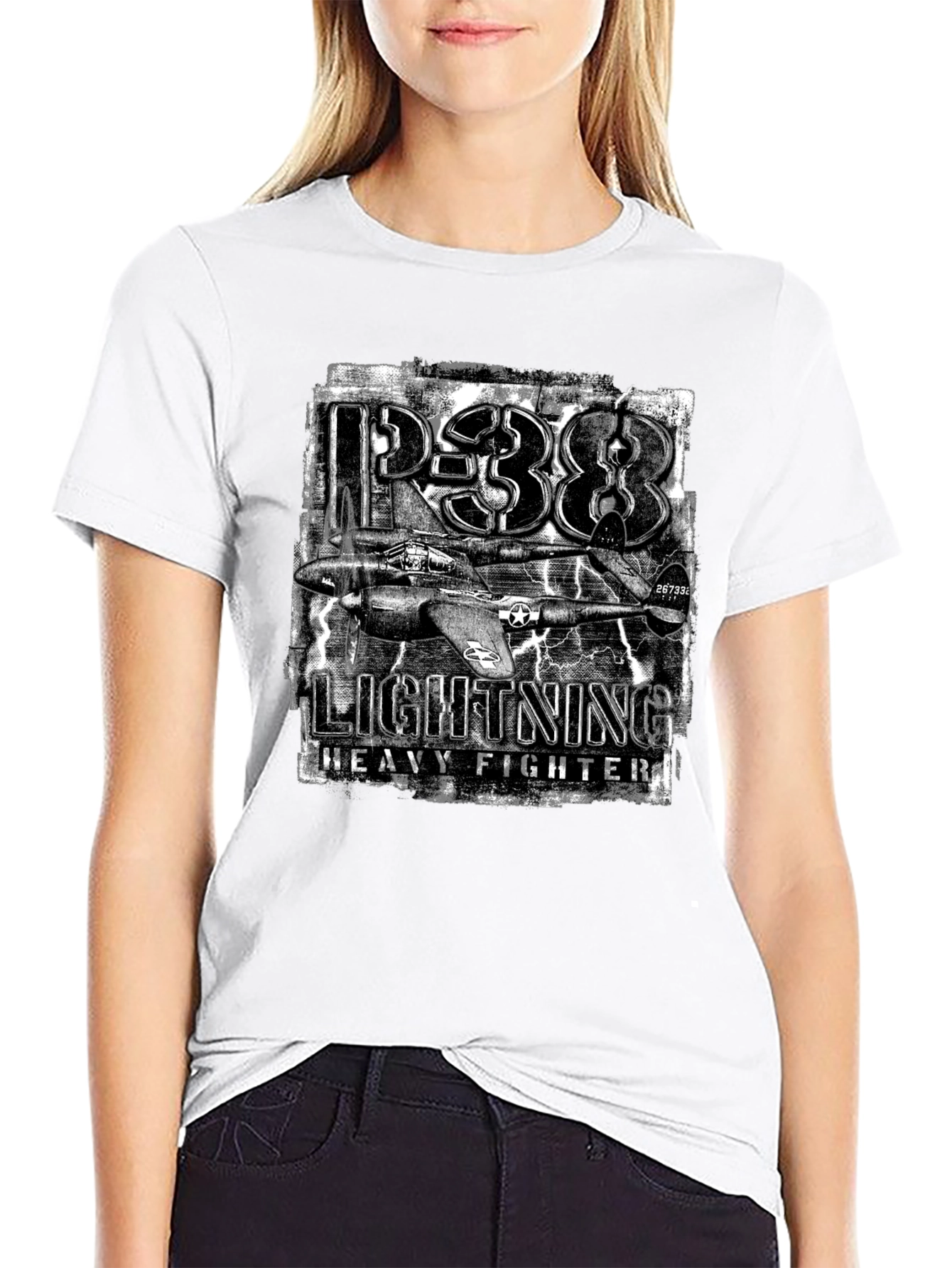 P-38 Lightning Heavy Fighter Graphic T-Shirt