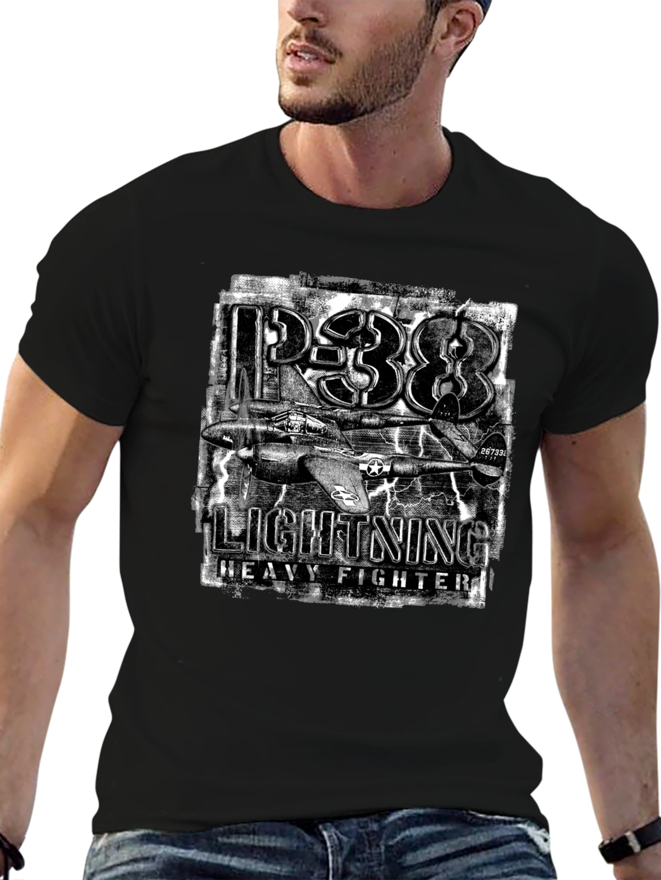P-38 Lightning Heavy Fighter Graphic T-Shirt