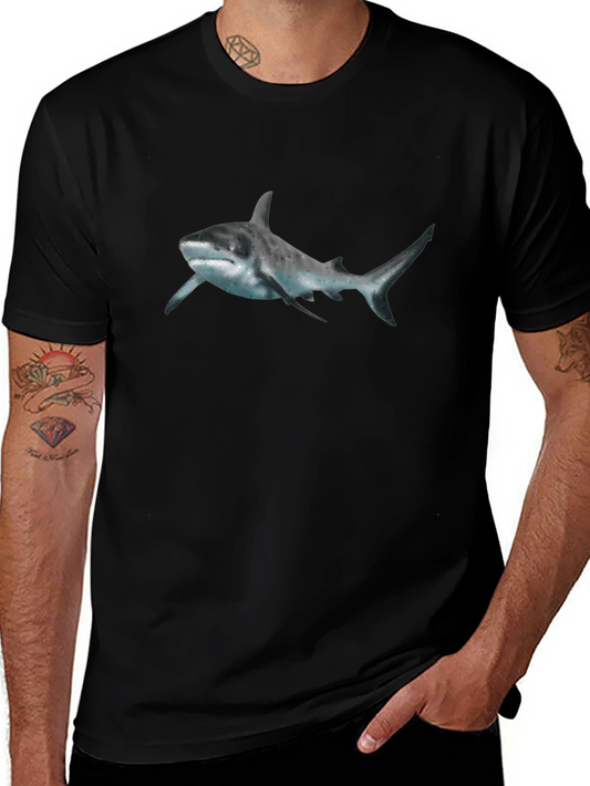 Shark Graphic Print Black T-Shirt