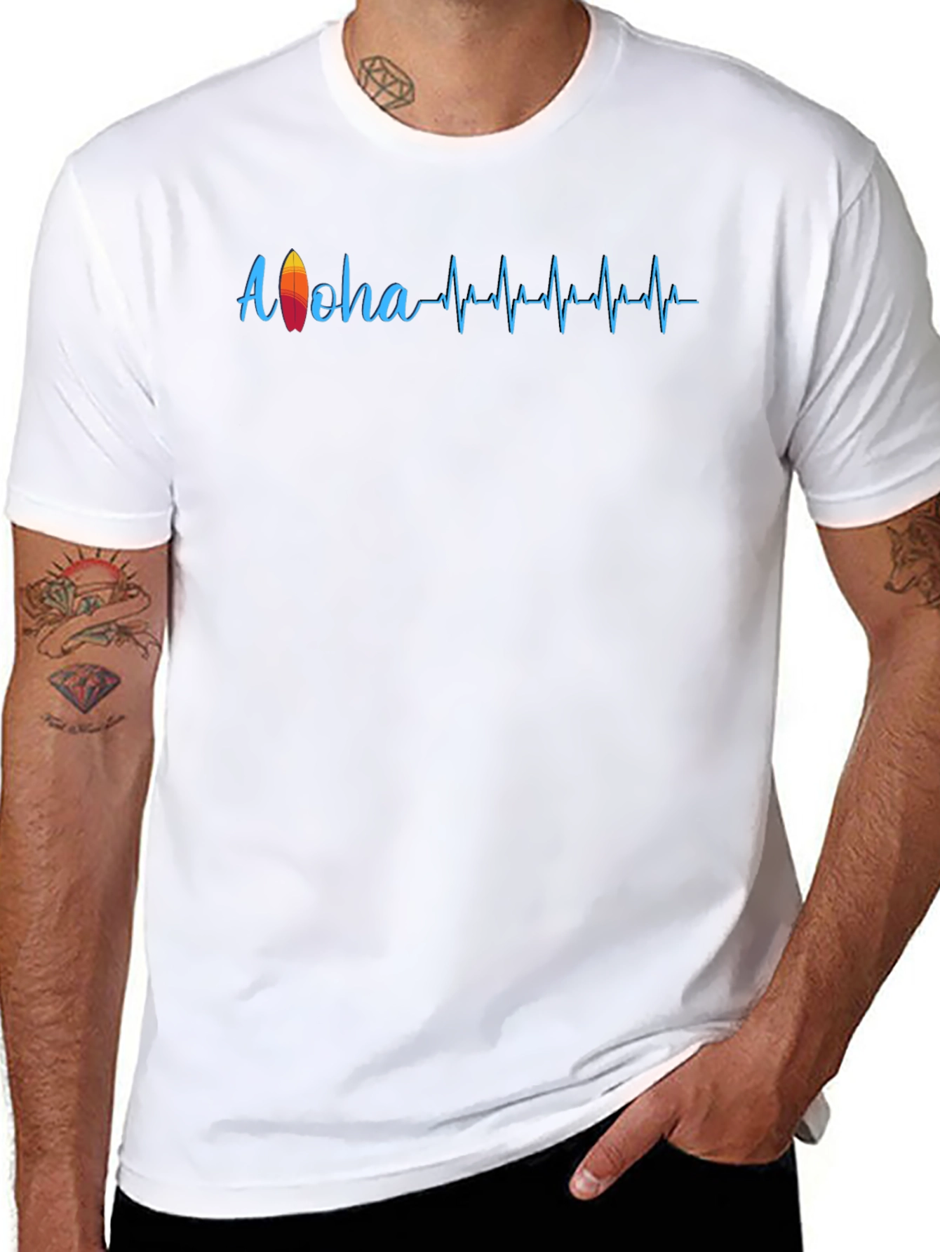 Aloha Surf Heartbeat T-Shirt - Black