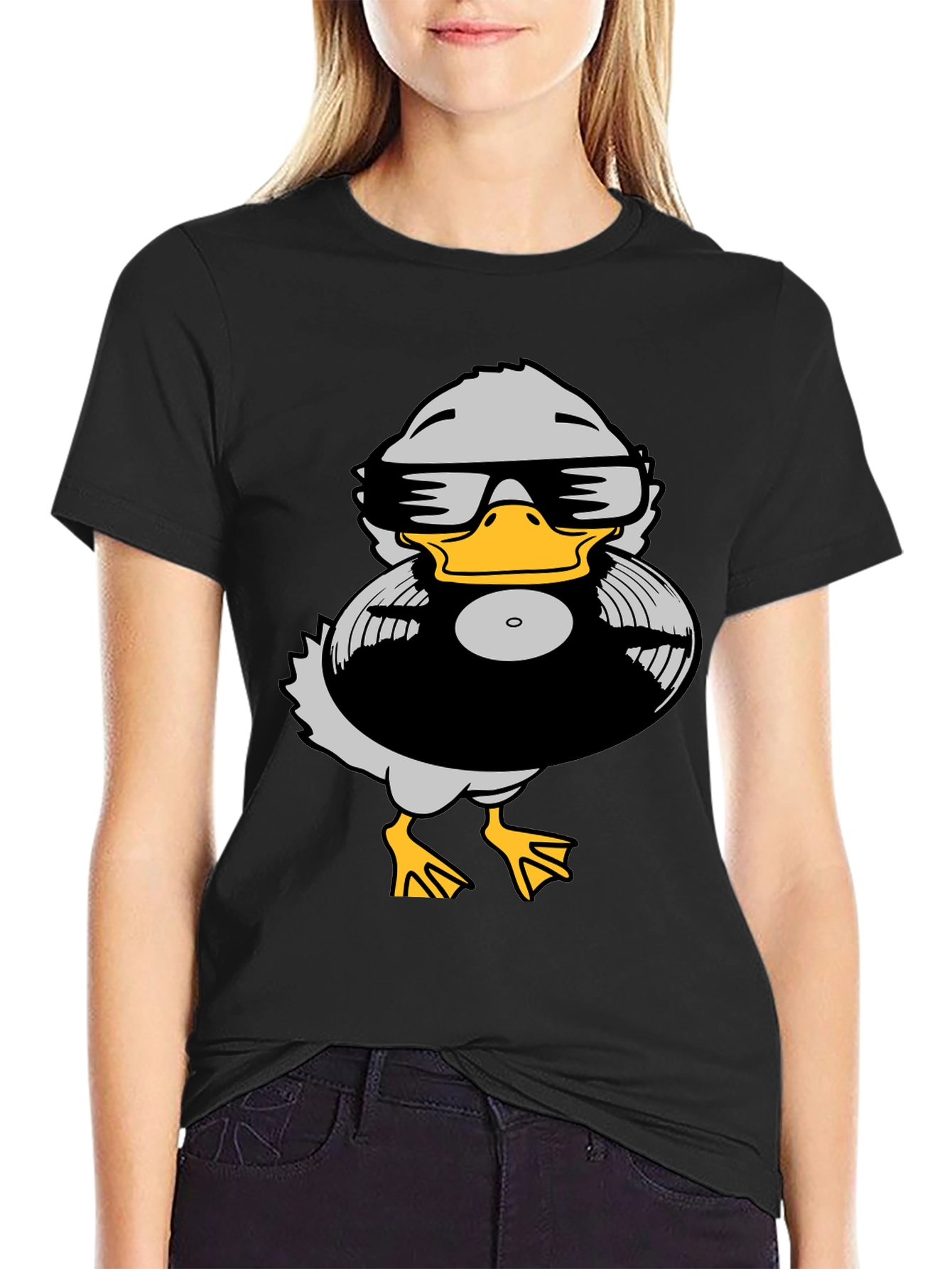 Duck DJ Graphic Tee - Black