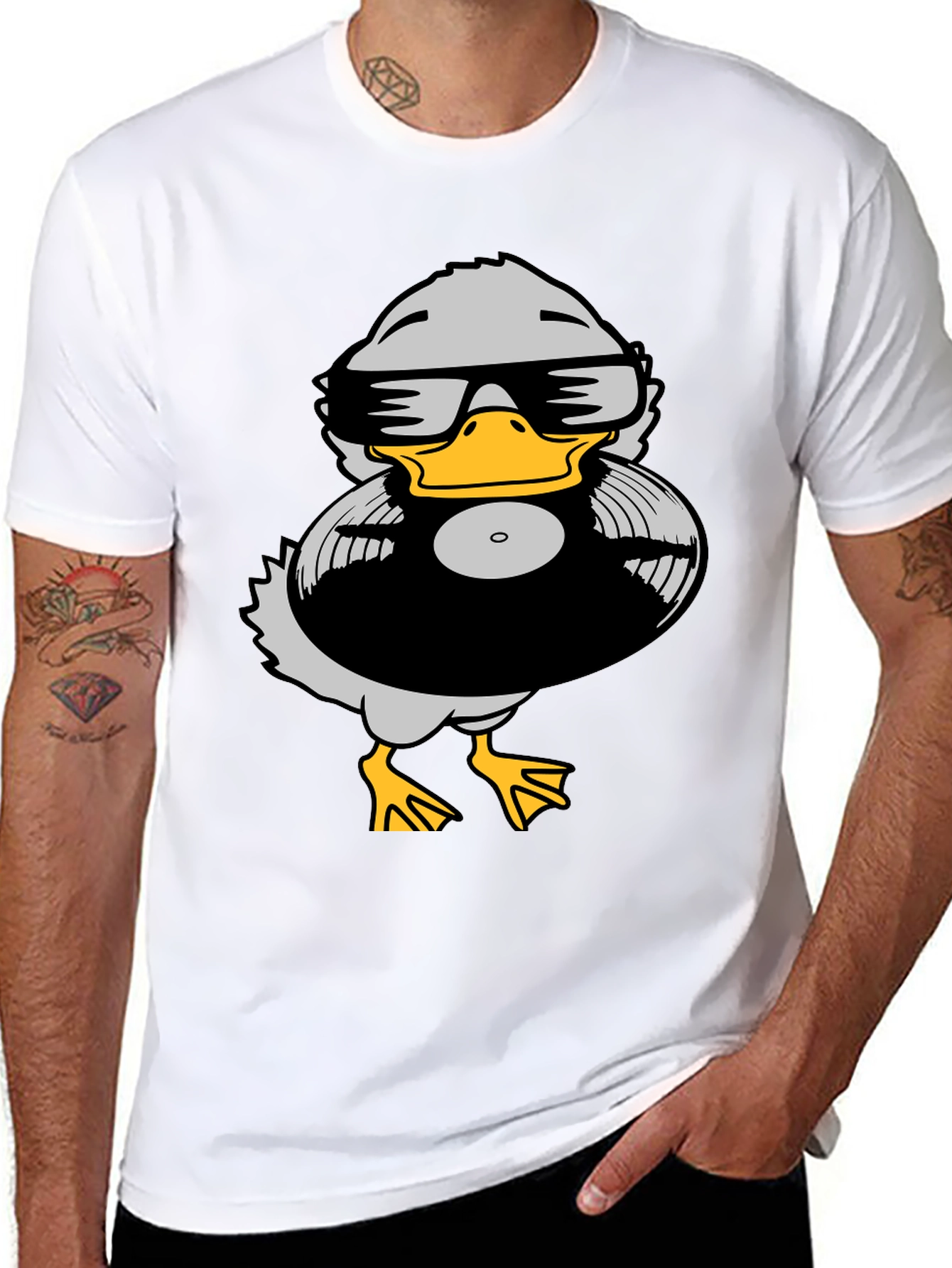 Duck DJ Graphic Tee - Black