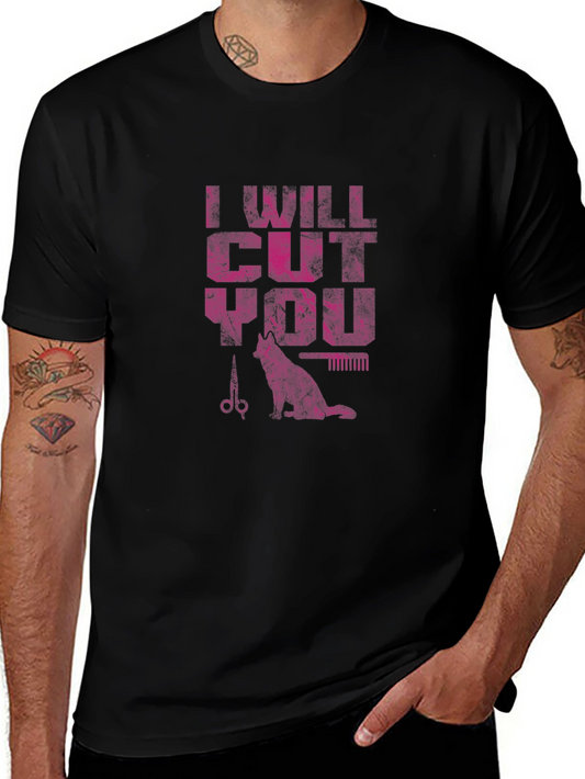 I Will Cut You T-Shirt - Barber Cat
