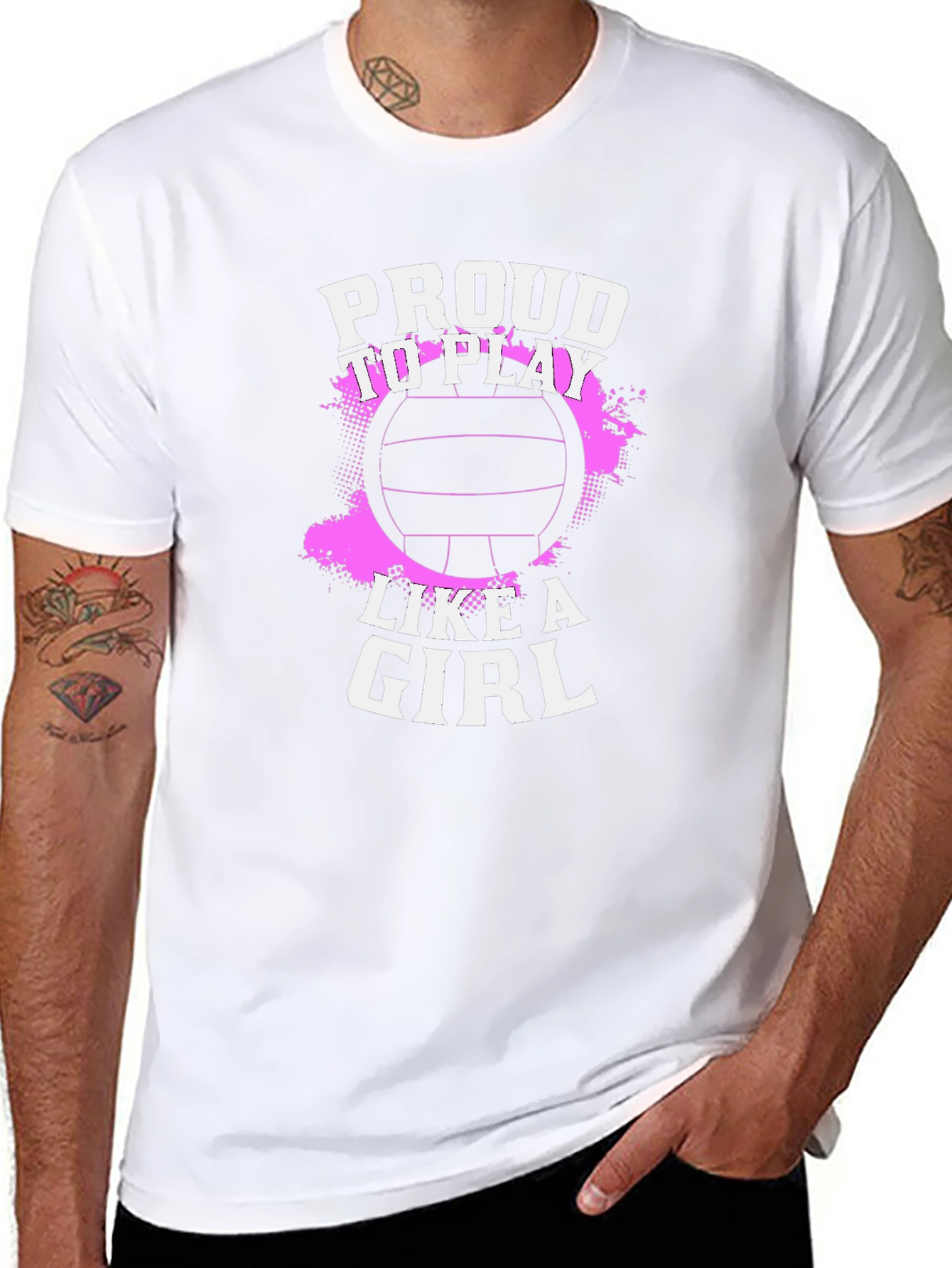 Proud to Play Like a Girl Volleyball Graphic Tee