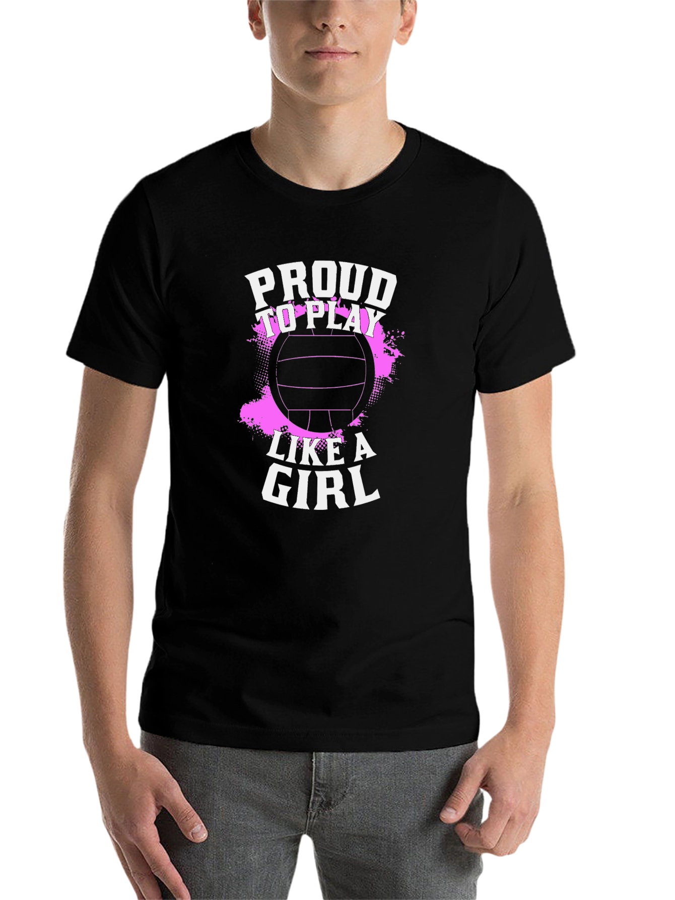 Proud to Play Like a Girl Volleyball Graphic Tee