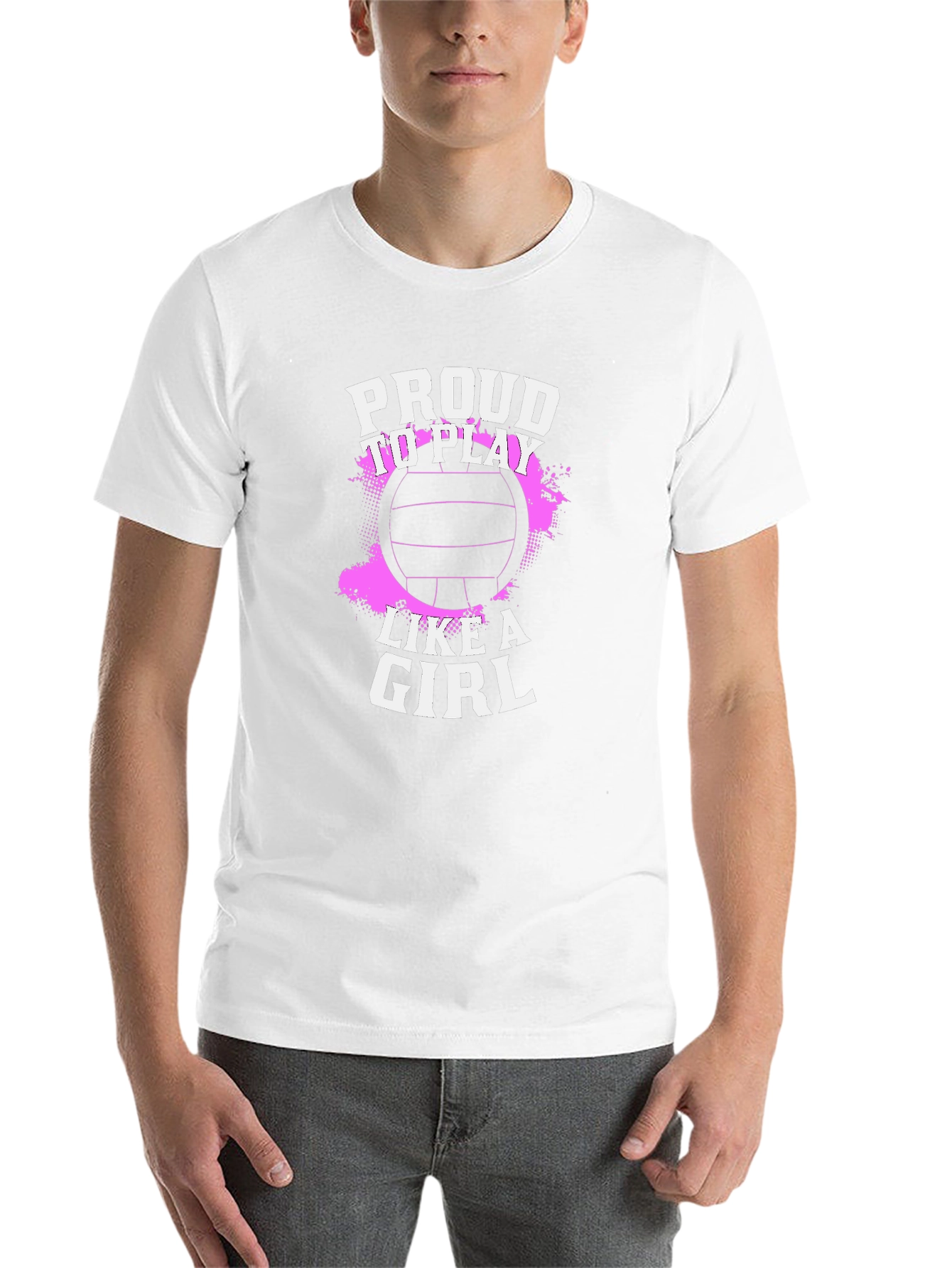 Proud to Play Like a Girl Volleyball Graphic Tee