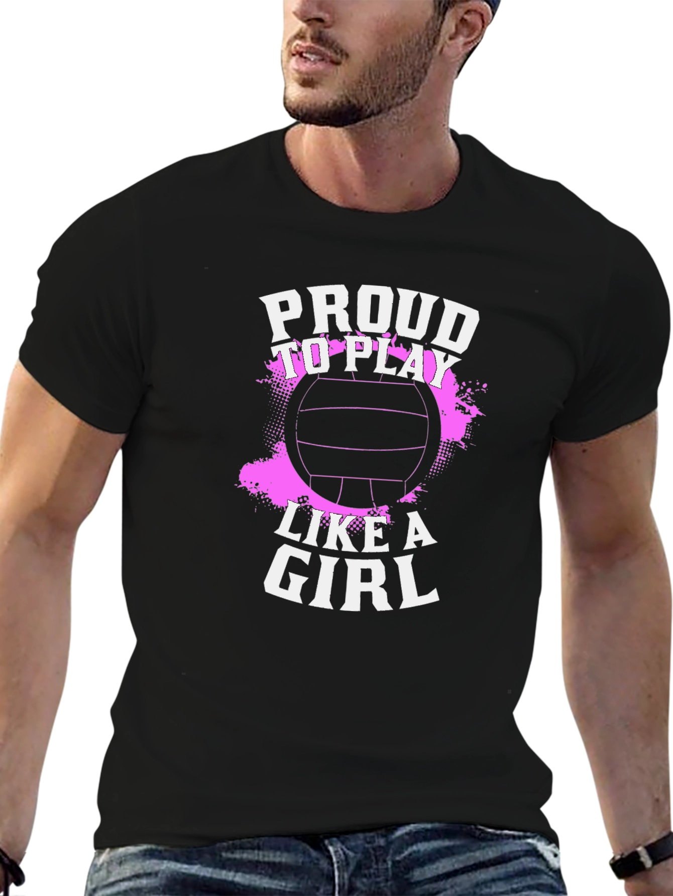 Proud to Play Like a Girl Volleyball Graphic Tee