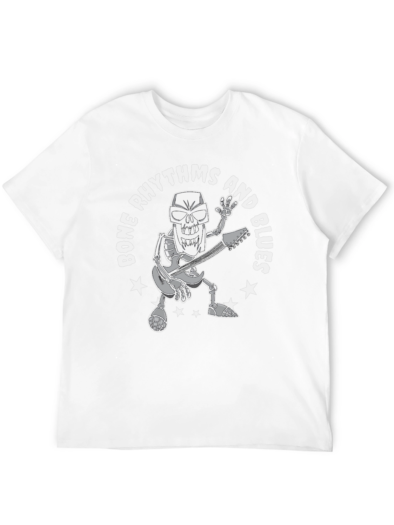Bone Rhythms & Blues Skeleton Guitarist Graphic T-Shirt
