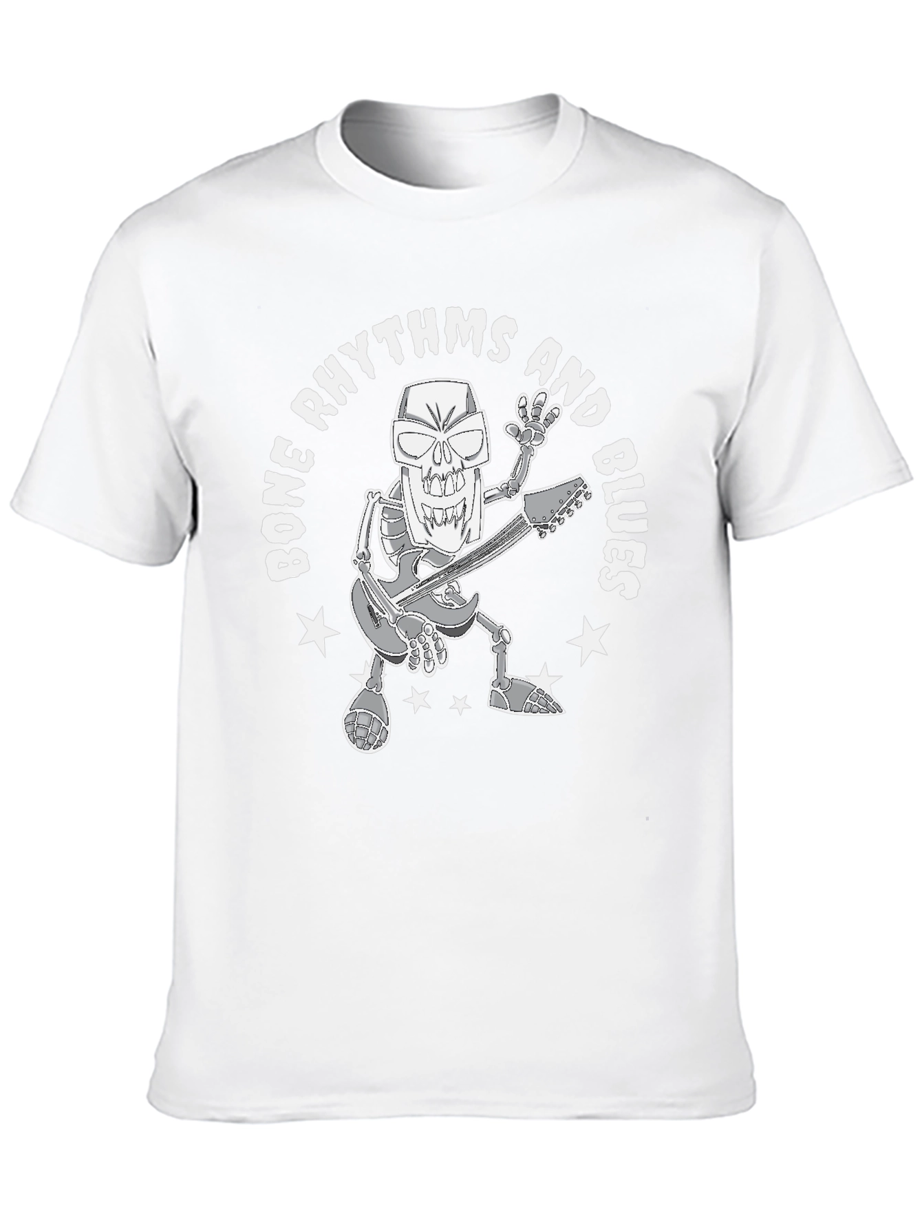 Bone Rhythms & Blues Skeleton Guitarist Graphic T-Shirt