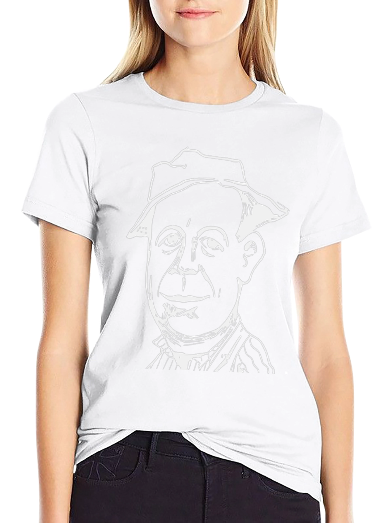 Mans Black T-Shirt with White Character Graphic
