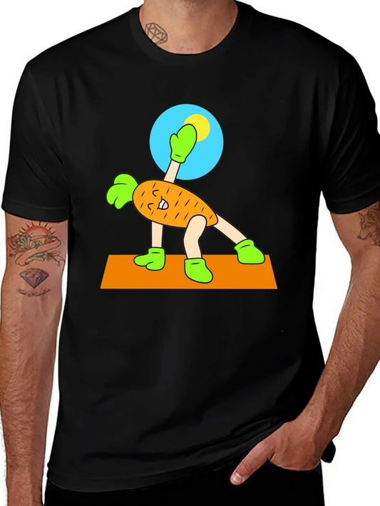 Yoga Carrot T-Shirt - Humorous Cartoon Tee