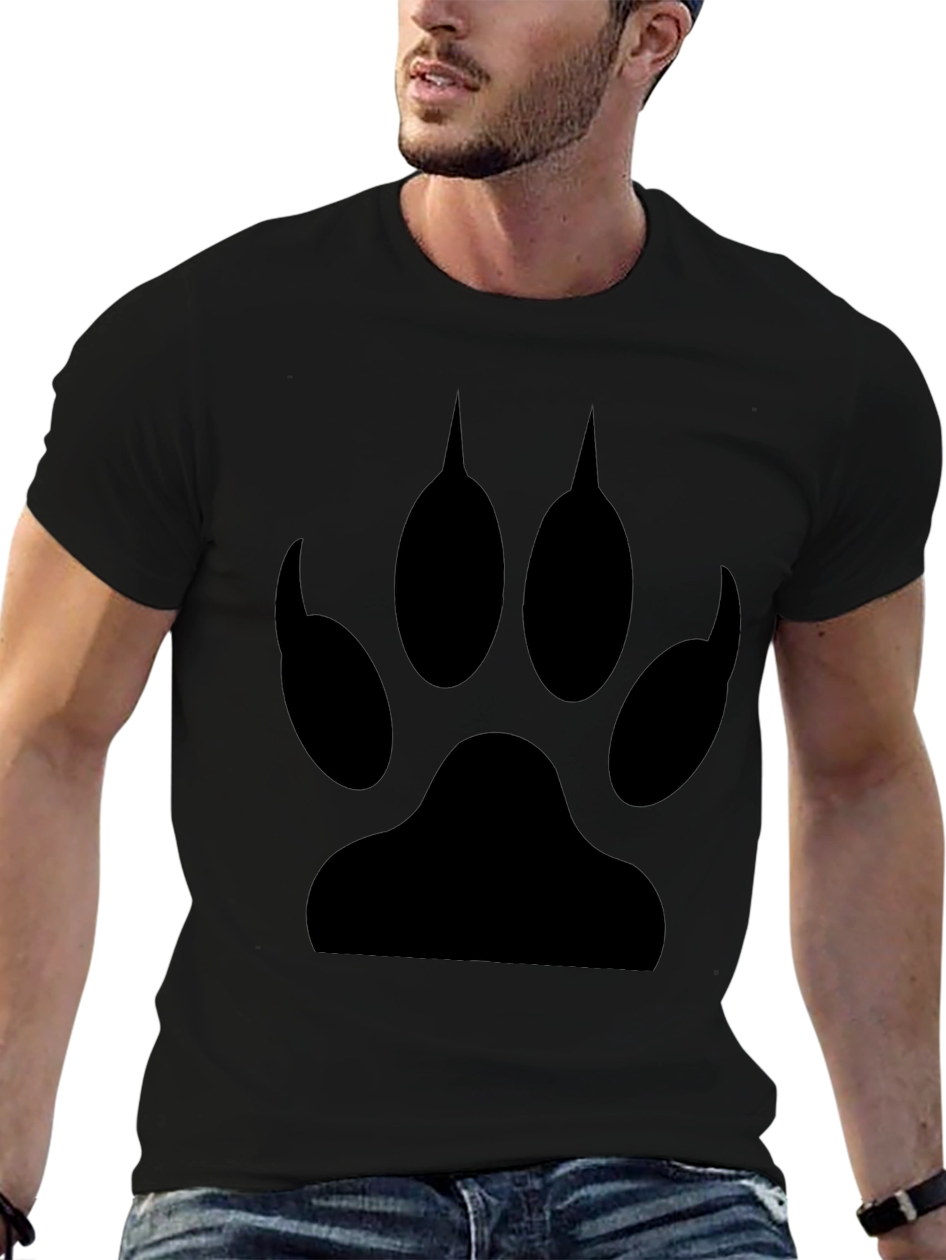 Black Paw Print T-Shirt