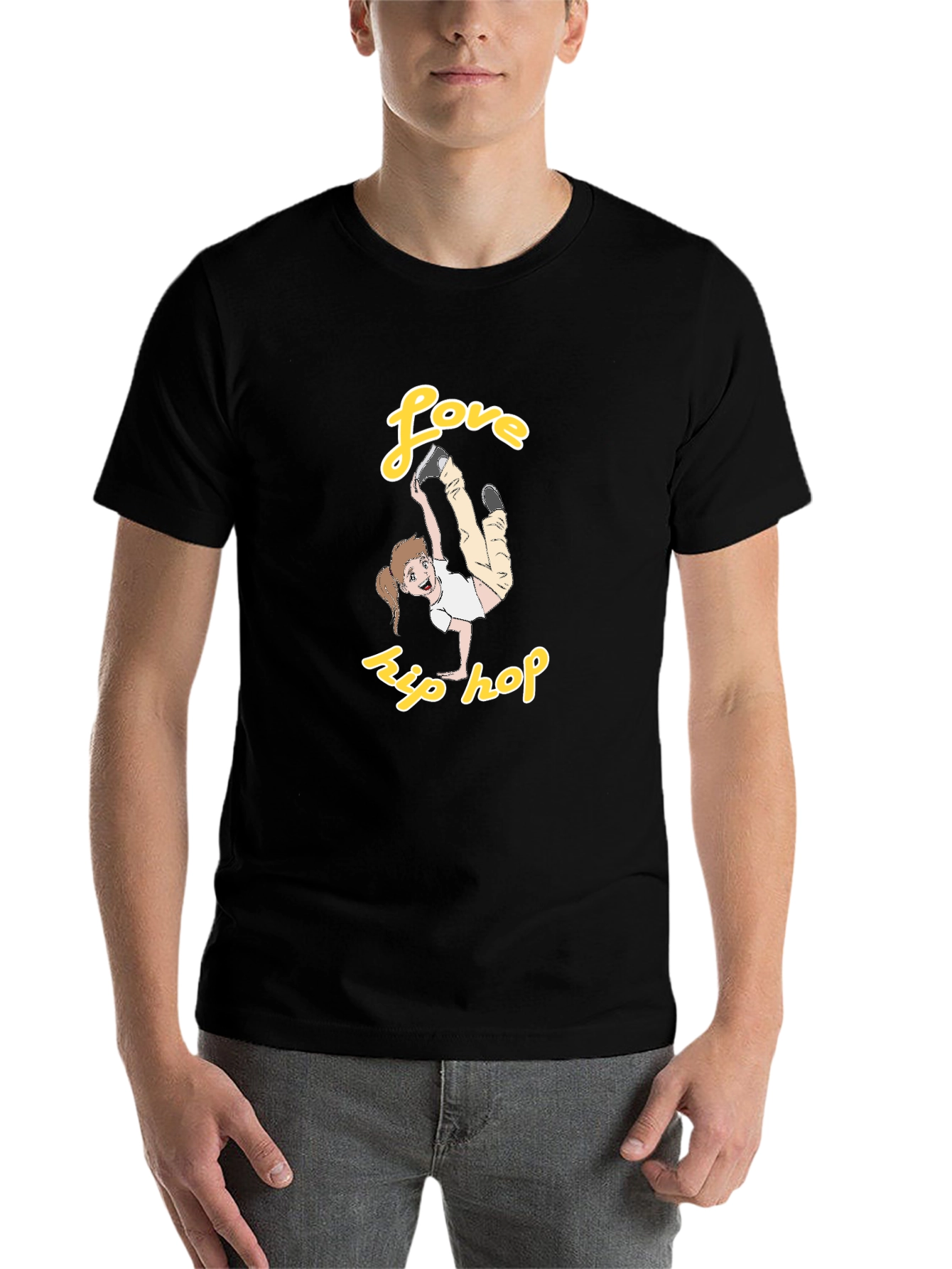 Love Hip Hop T-Shirt Black Cotton Graphic Tee Dance