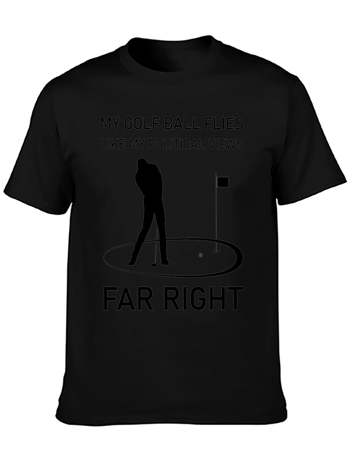Far Right Golf Ball Political Views Graphic T-Shirt