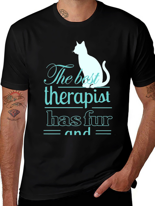 Cat Therapist T-Shirt - Funny Pet Lover Tee