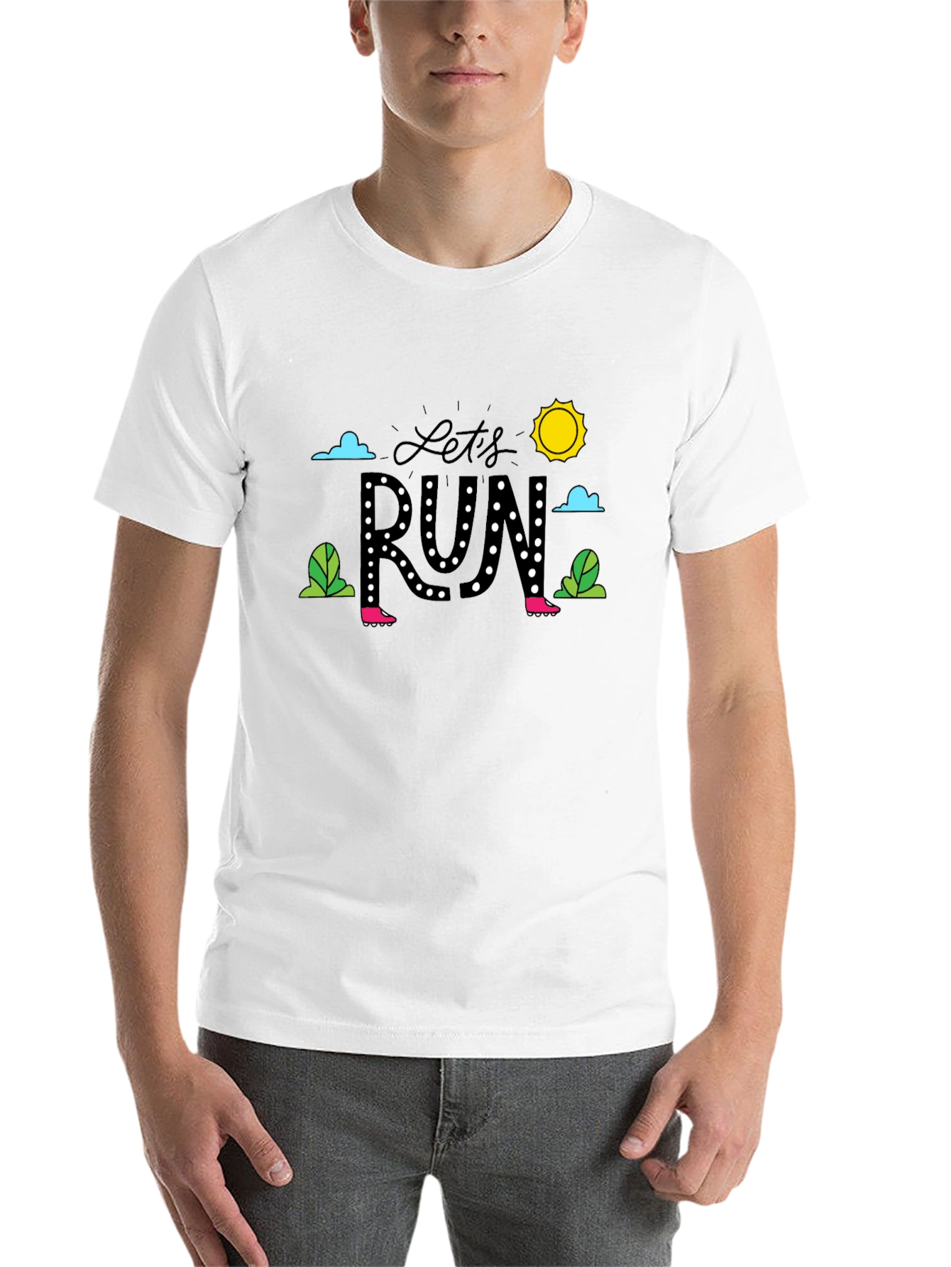 Lets Run Graphic T-Shirt - Black