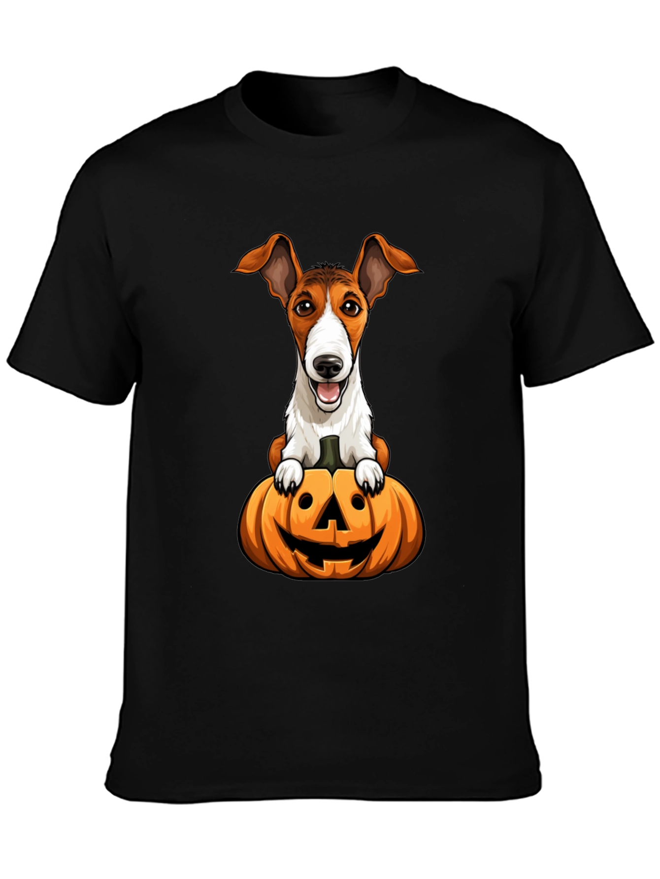 Dog on Pumpkin Halloween T-Shirt