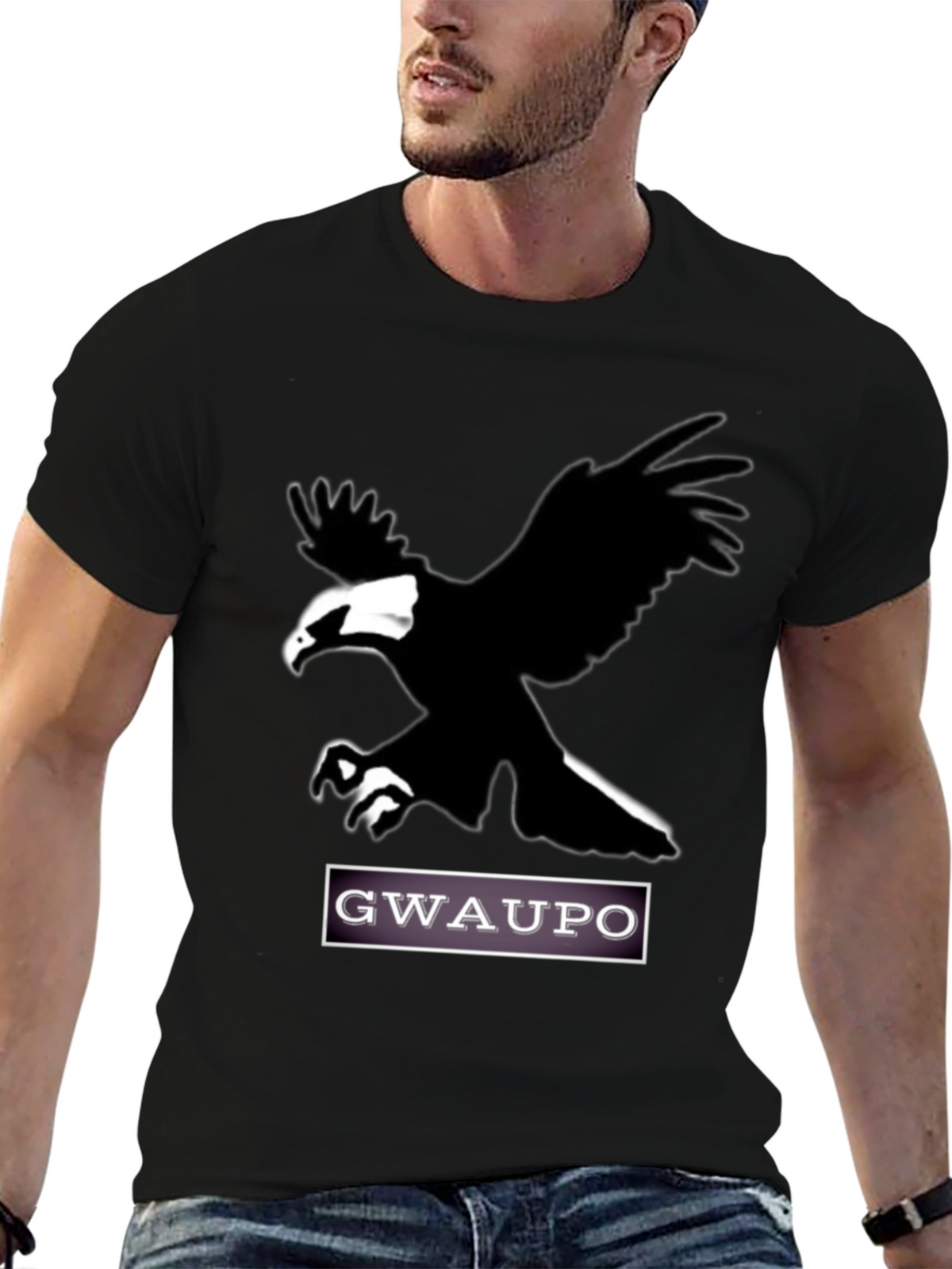 Gwaupo Eagle Graphic Tee - Black